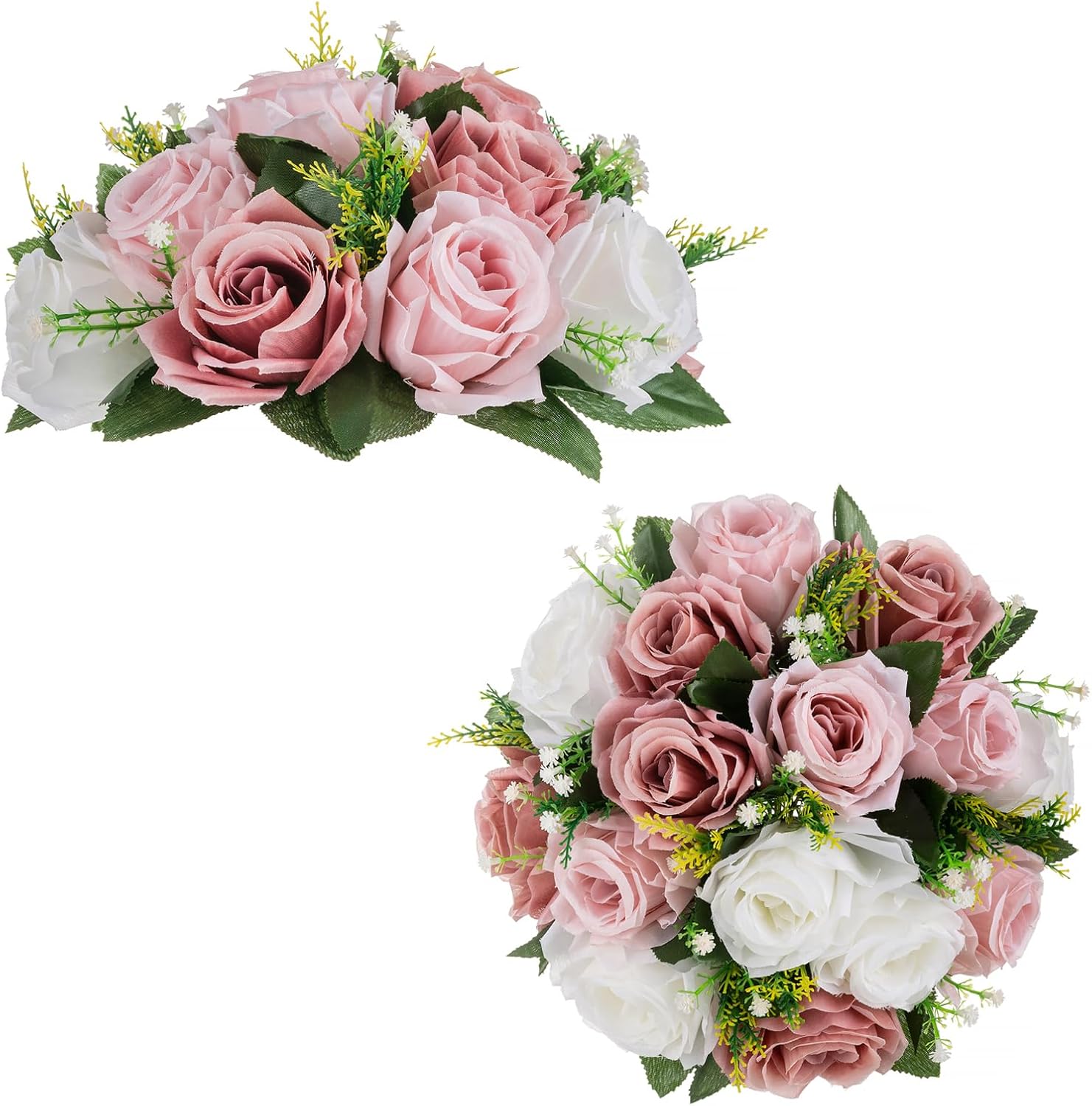 Blosmon Dusty Rose Artificial Flowers Balls 2 Pcs