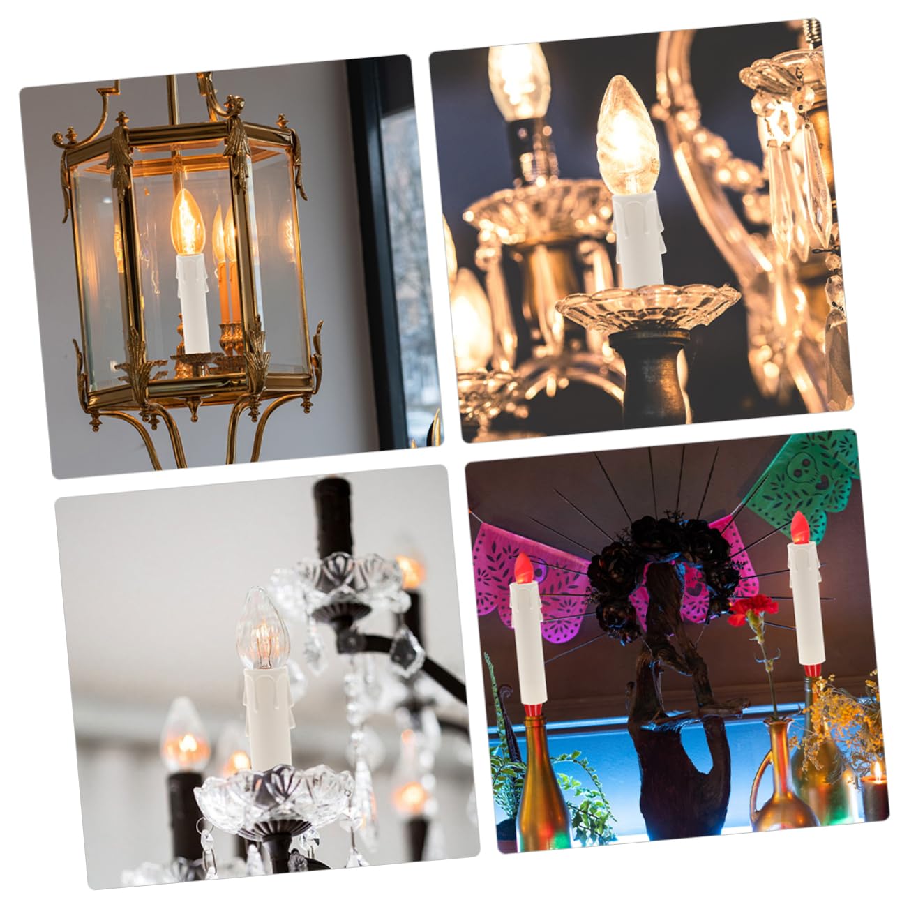 STOBAZA 20pcs Chandelier Light Covers Plastic Candle Sleeves Socket Cover