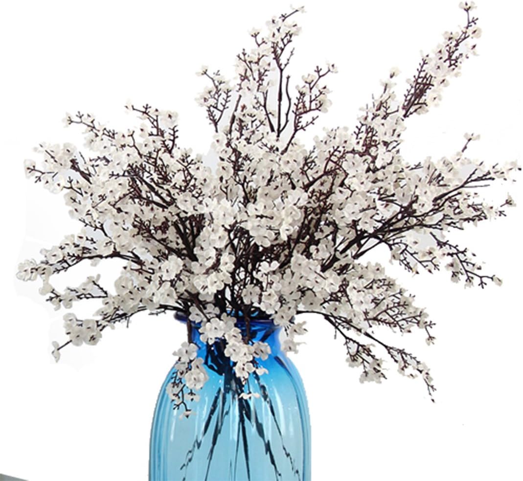 JAKY Global White Artificial Babys Breath Flowers 6 Bundle