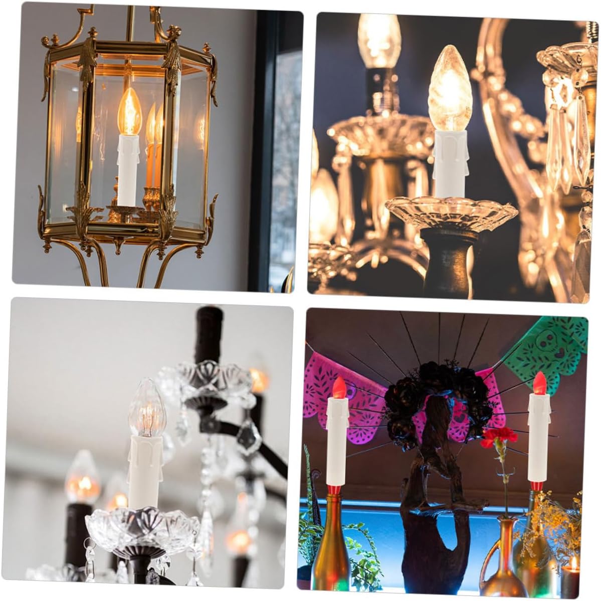 15PCS Drip Plastic Candle Sleeves for Chandeliers and Candelabra Bases
