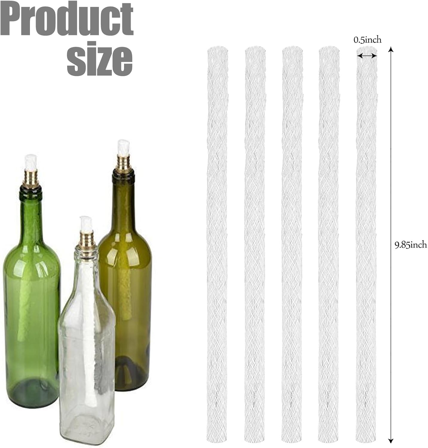 5 Pack Fiberglass Torch Wicks for Long Life Use
