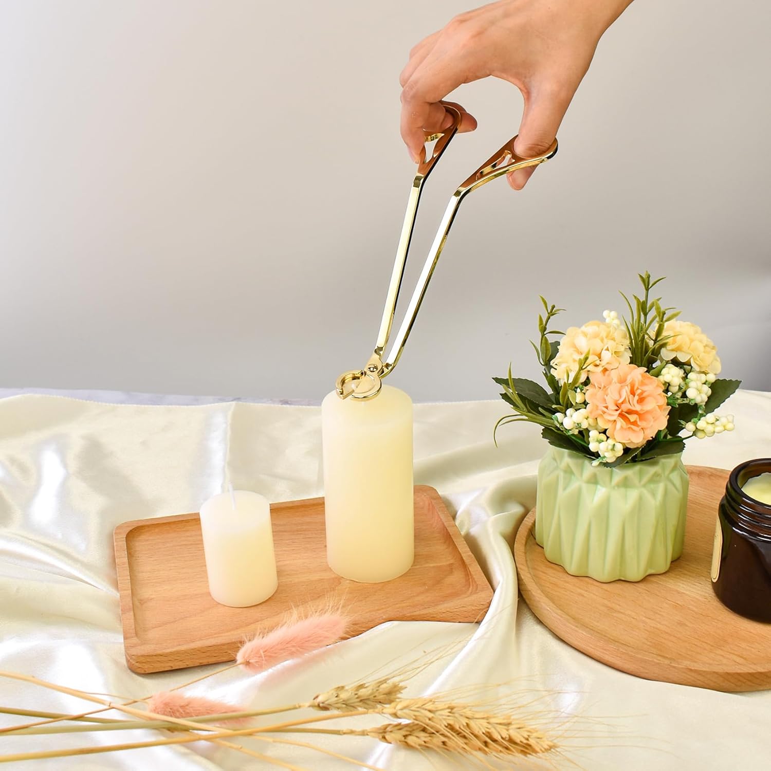 Gold Candle Wick Trimmer with Scissor Head