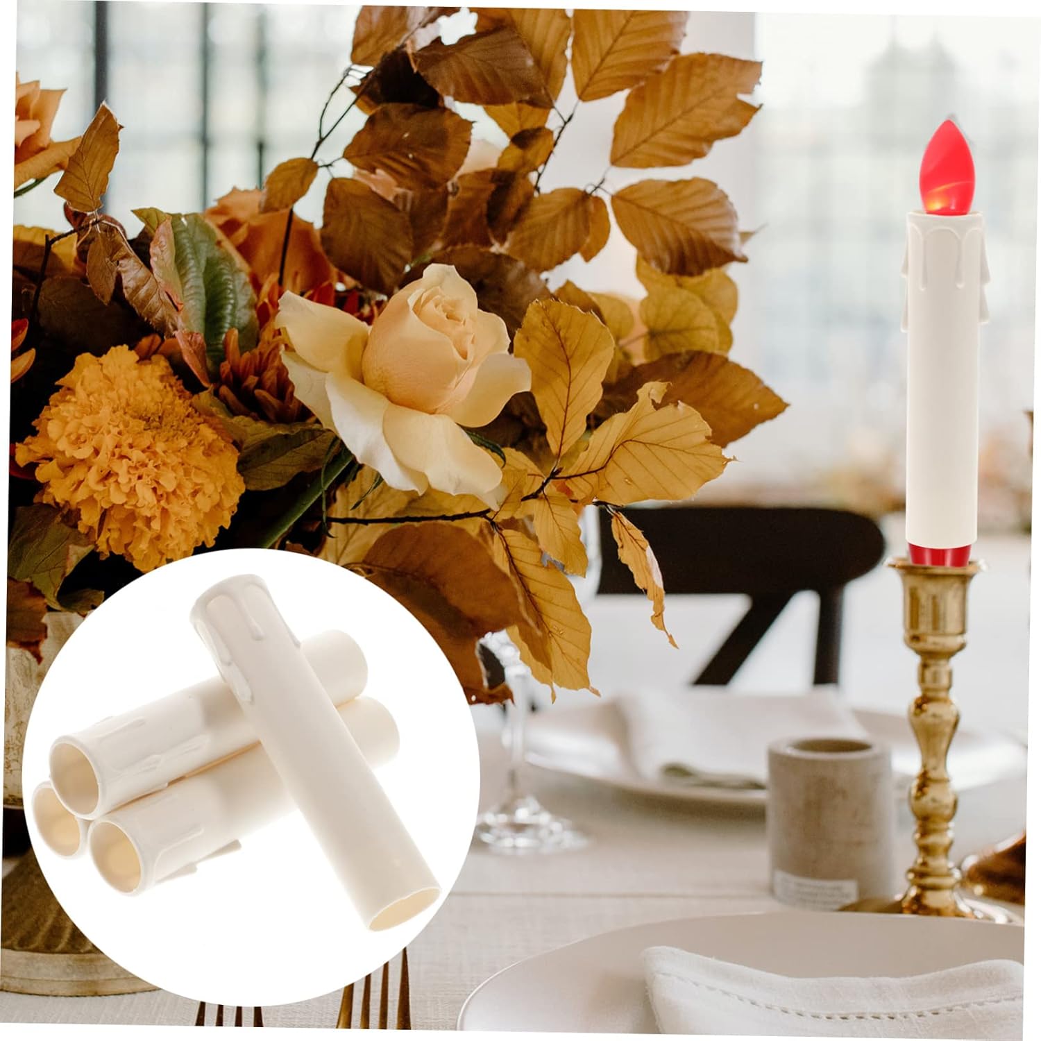 HOMSFOU 20pcs Adjustable Chandelier Candle Covers