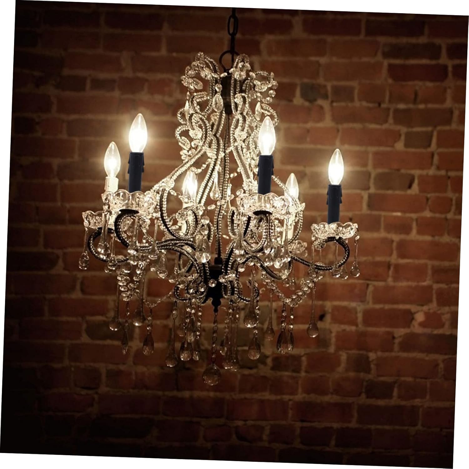 Gadpiparty Teardrop Candle Sleeves 20pcs for E12 Candelabra
