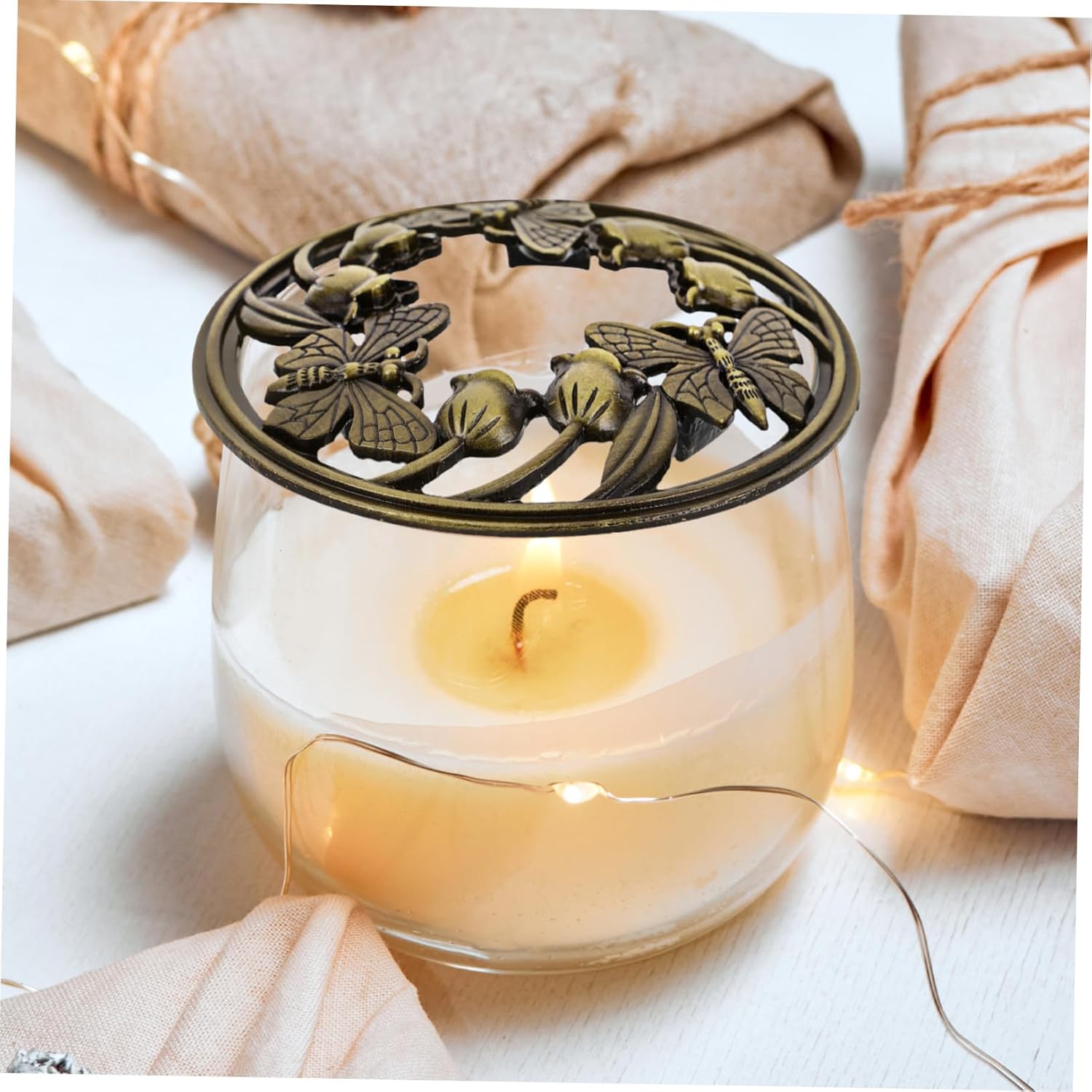 Ipetboom Candle Covers Sleeve Jar Candle Toppers Aromatherapy Shield