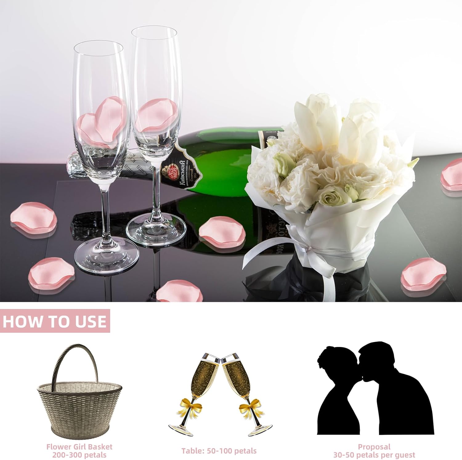 200pcs Silk Blush Pink Rose Petals for Wedding Decorations