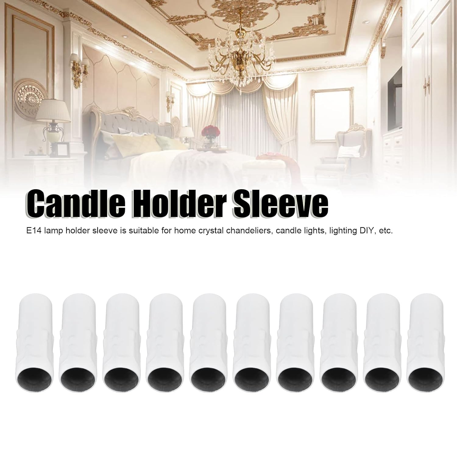 10PCS Metal Chandelier Candle Sleeves E14 White