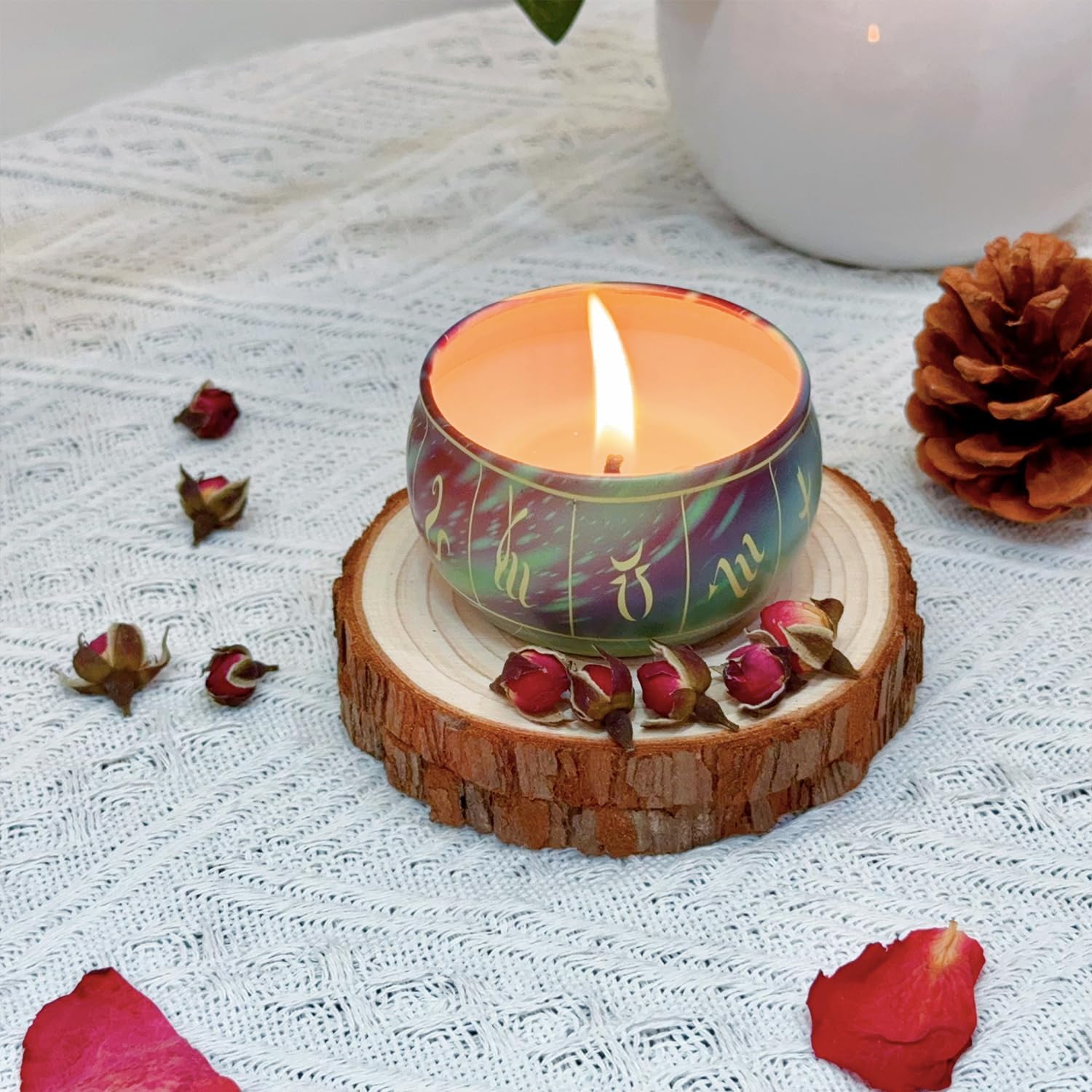 Phinicco 24 Pcs 25oz Candle Tins with Lids