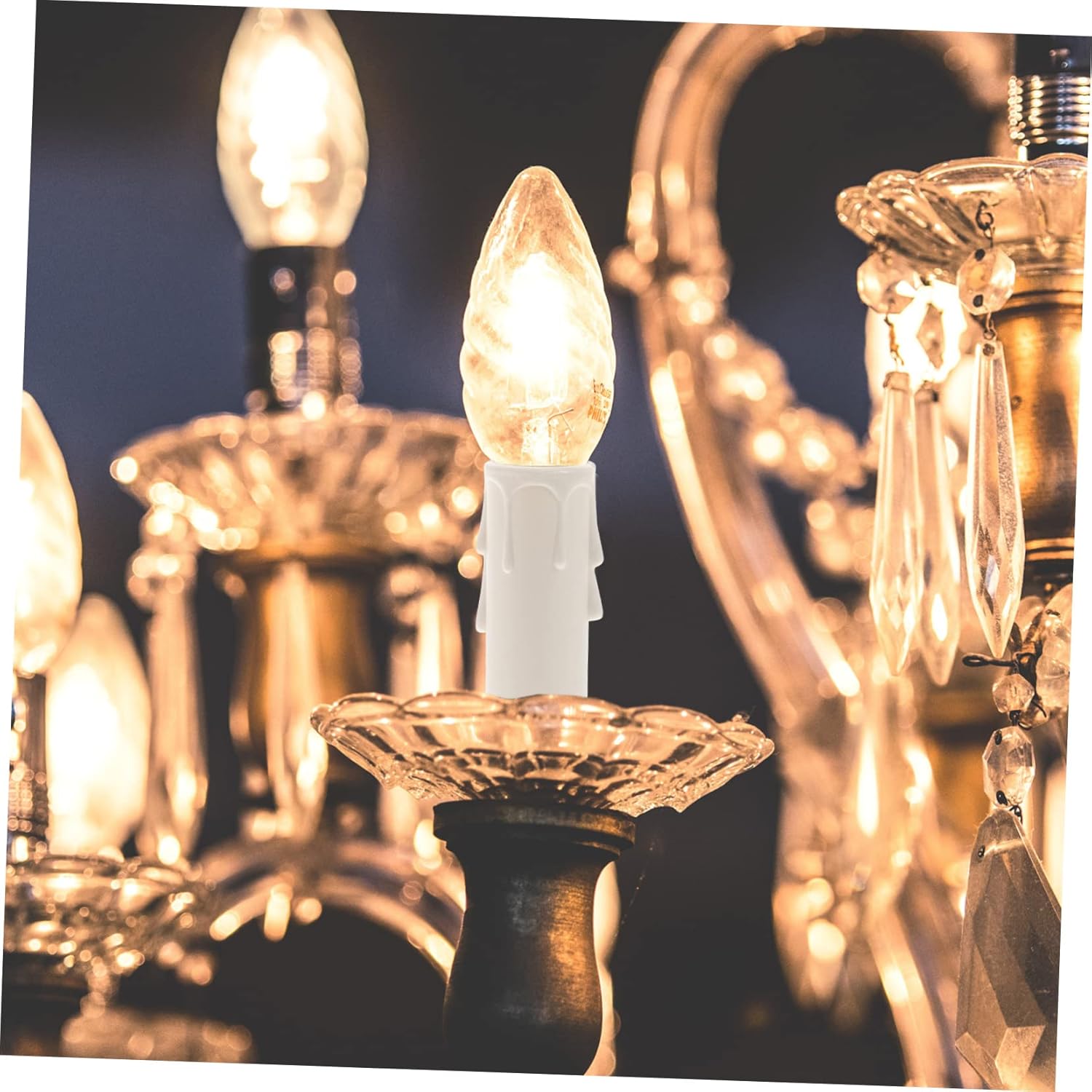 POPETPOP 20pcs Plastic Candle Socket Covers for Chandeliers and Candelabras