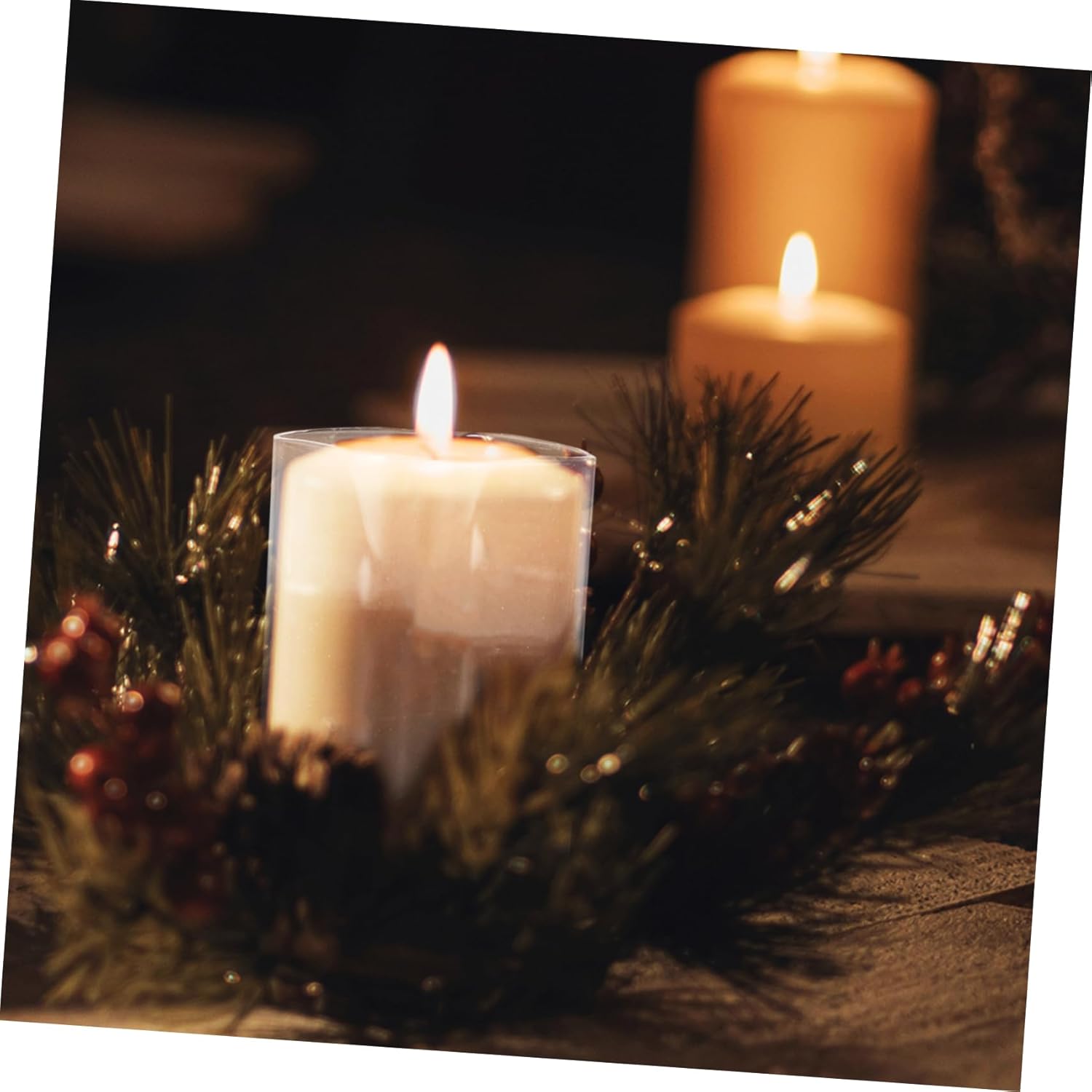 Cylindrical Glass Candle Shade Windproof Cover for Home Decor