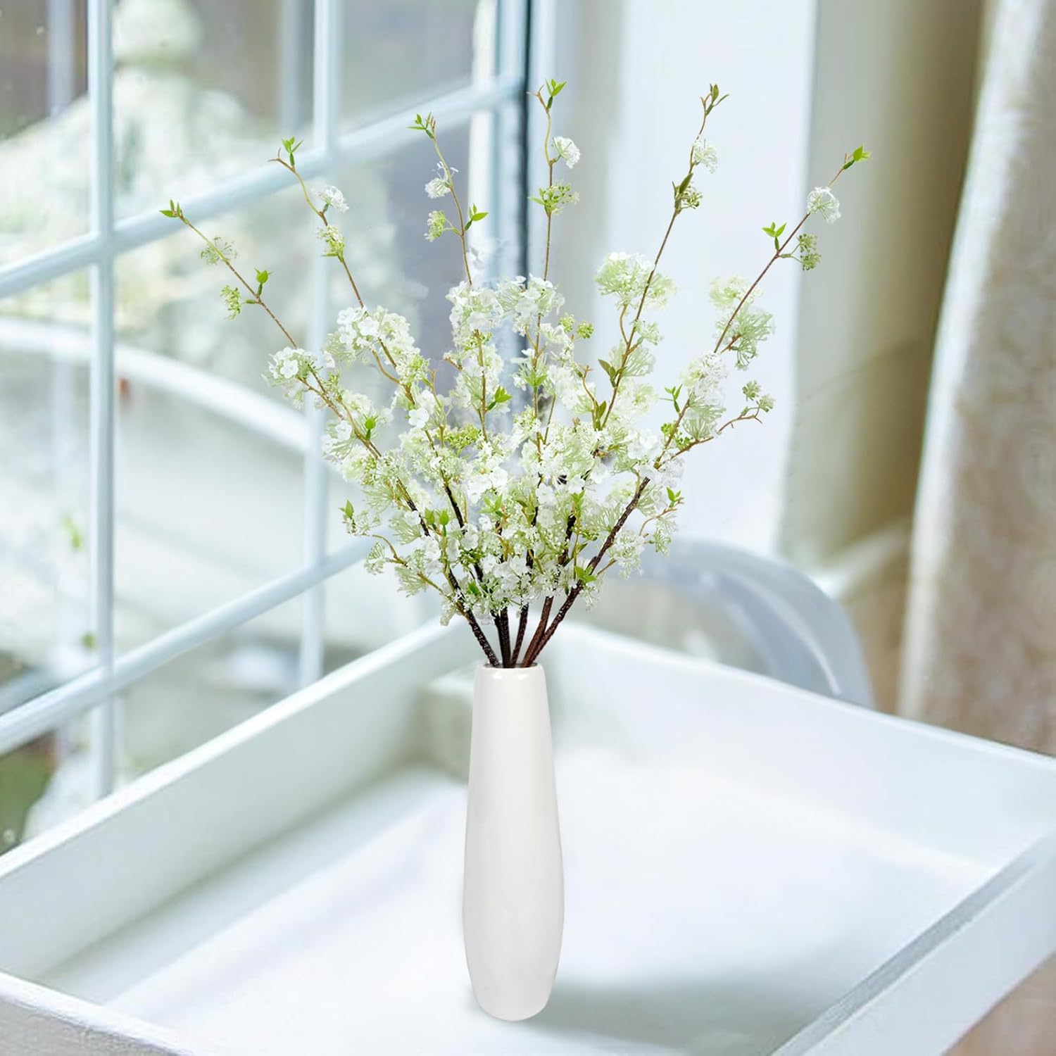 Artificial Snow Willow Branches 6pcs White 3558 Inch