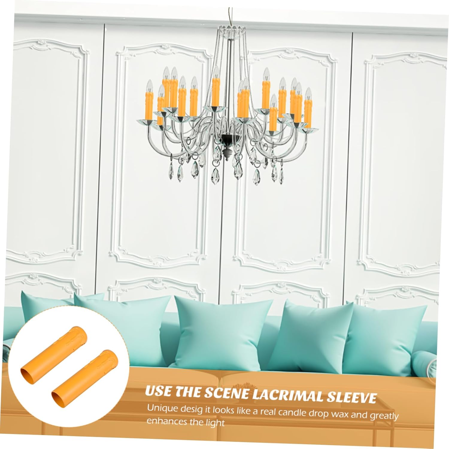 Homoyoyo 20pcs Plastic Chandelier Sleeves for Lamps and Candle Holders