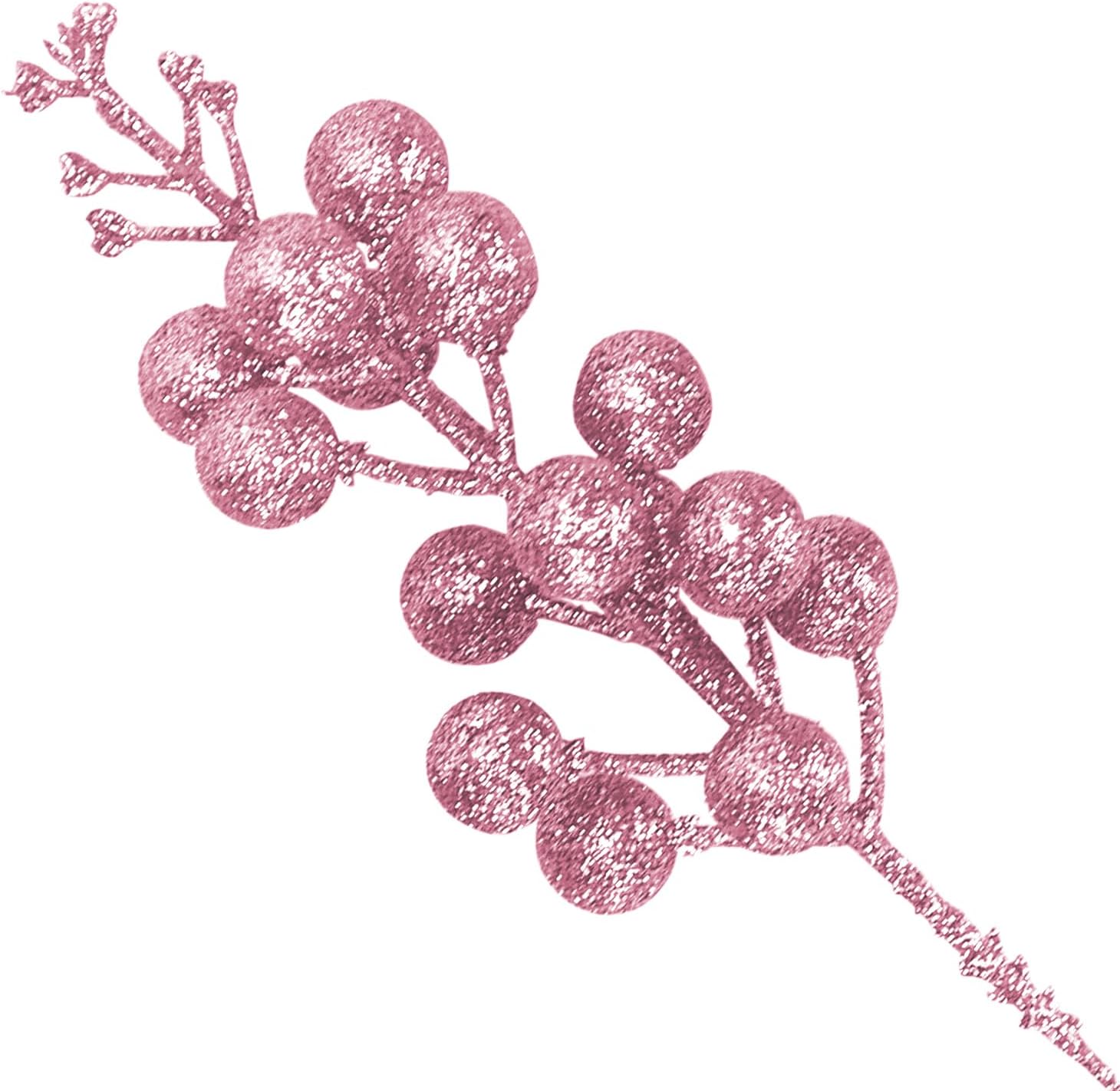Kesywale Artificial Pink Berry Stems 24 Pack 87 Holiday Decor
