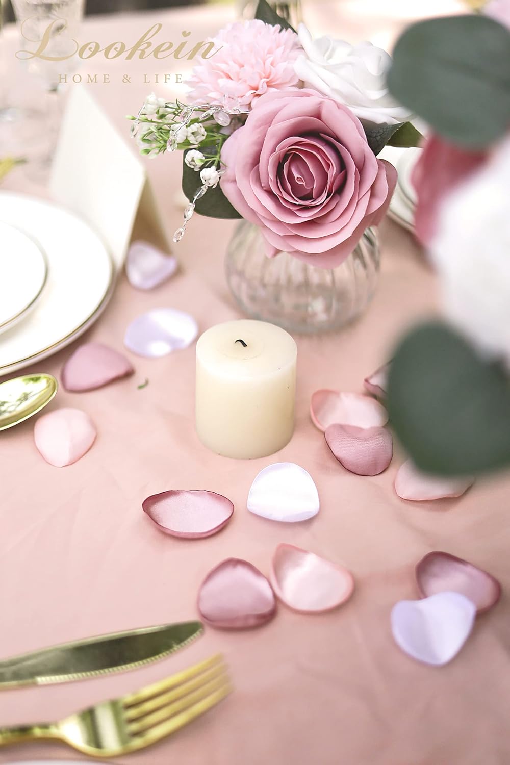 Lookein Artificial Rose Petals 300 Pcs Wedding Decorations
