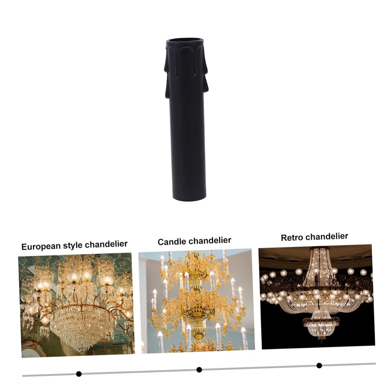20pcs Teardrop Candle Sleeves for E12 Chandelier Base Socket Covers