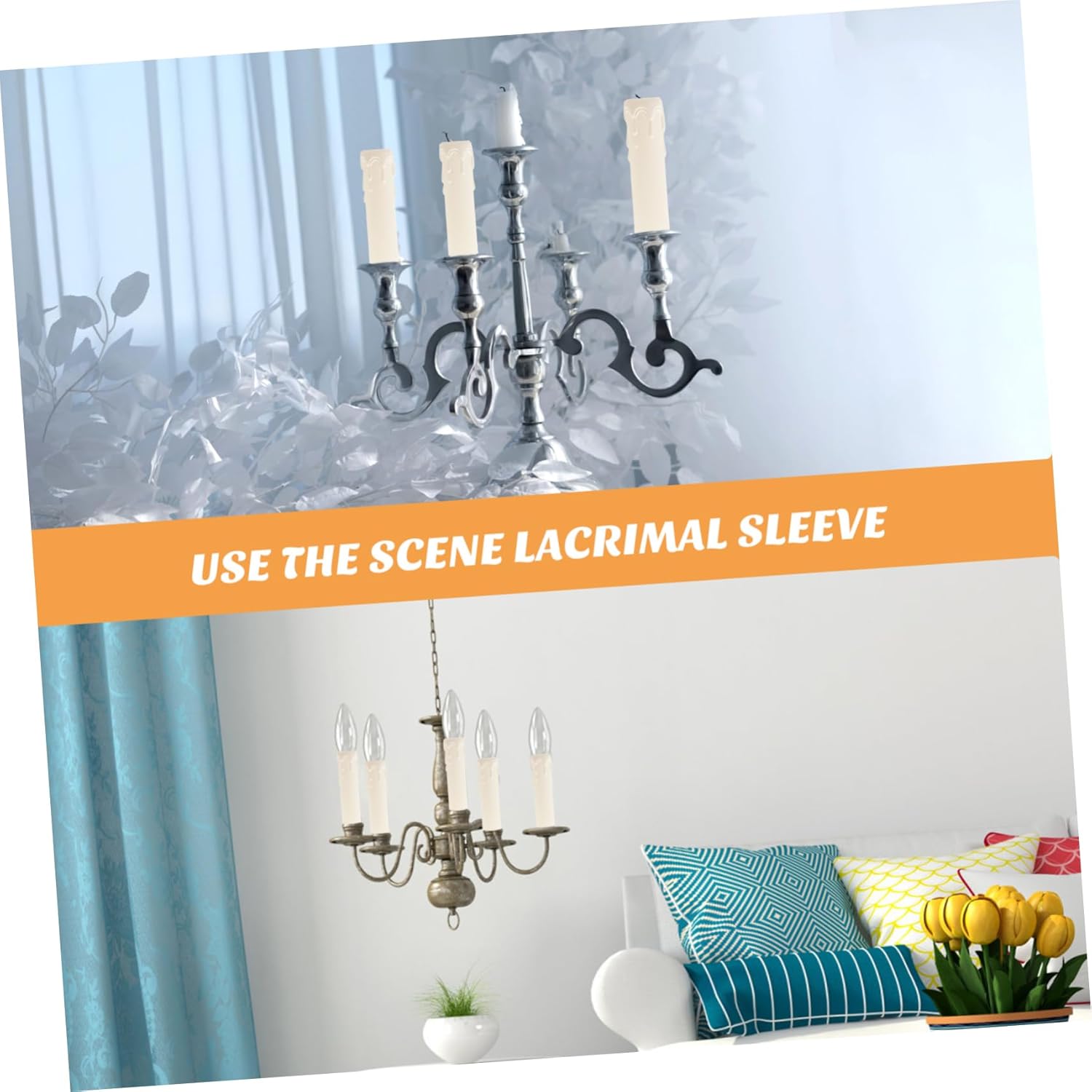 NUOBESTY 20pcs Plastic Chandelier Candle Covers Decorative Sleeves