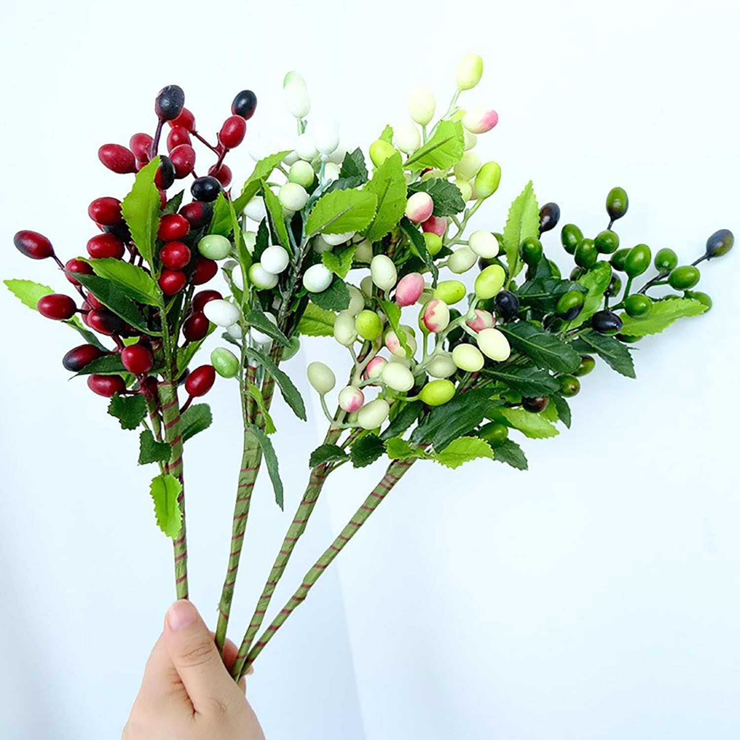 4PCS Artificial Olive Branches with Berries