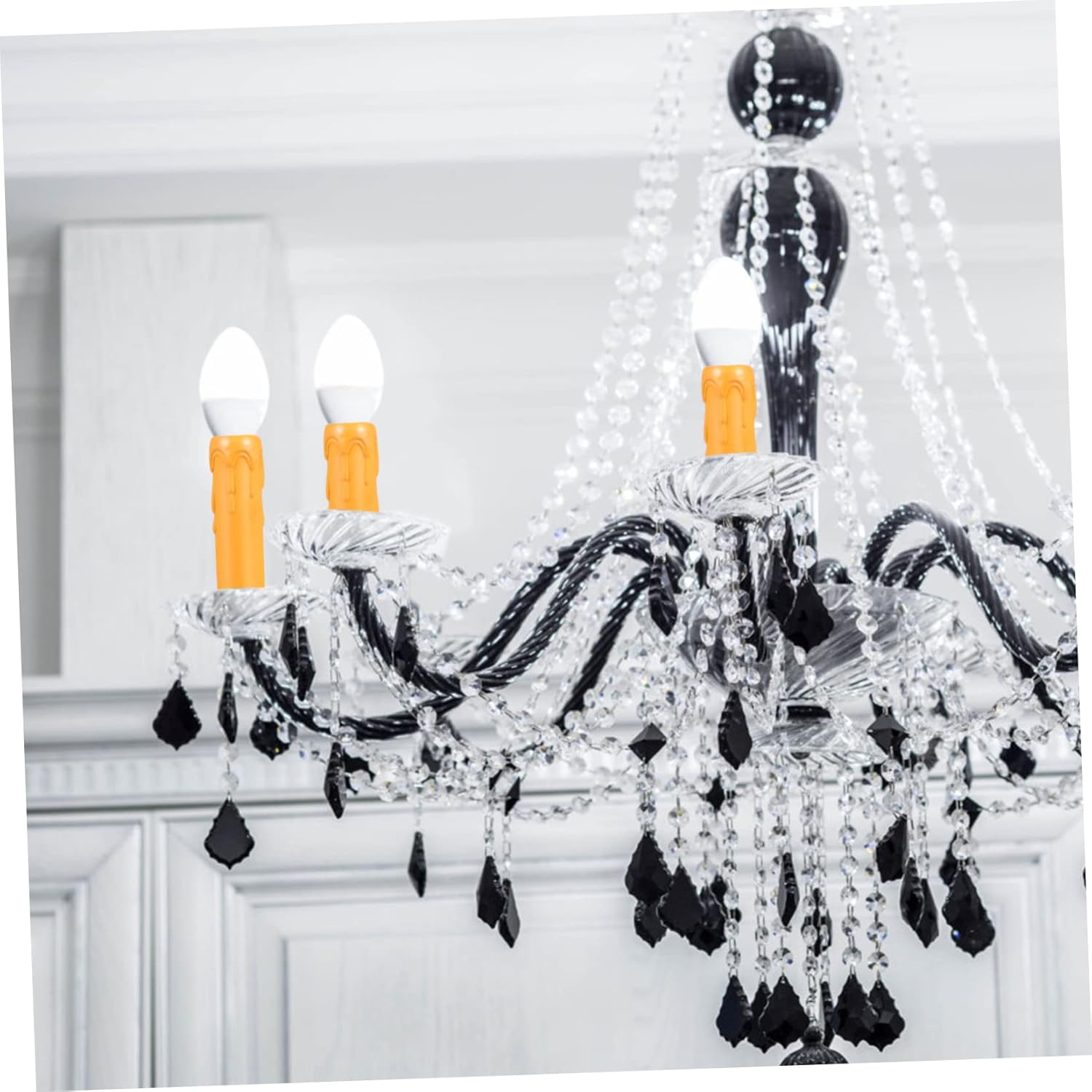 Homoyoyo 20pcs Plastic Chandelier Sleeves for Lamps and Candle Holders