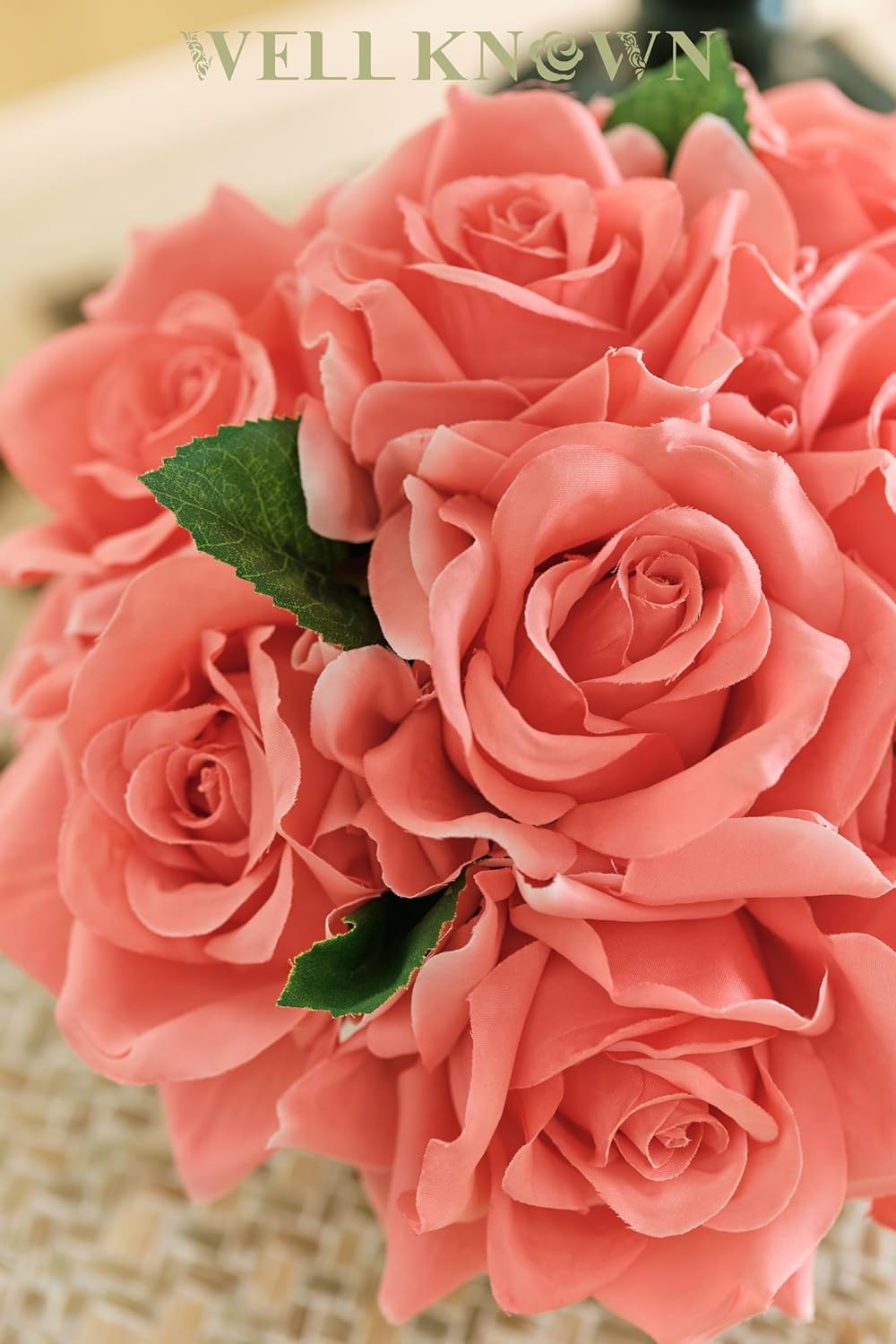 Realistic Artificial Flowers with Ceramic Vase