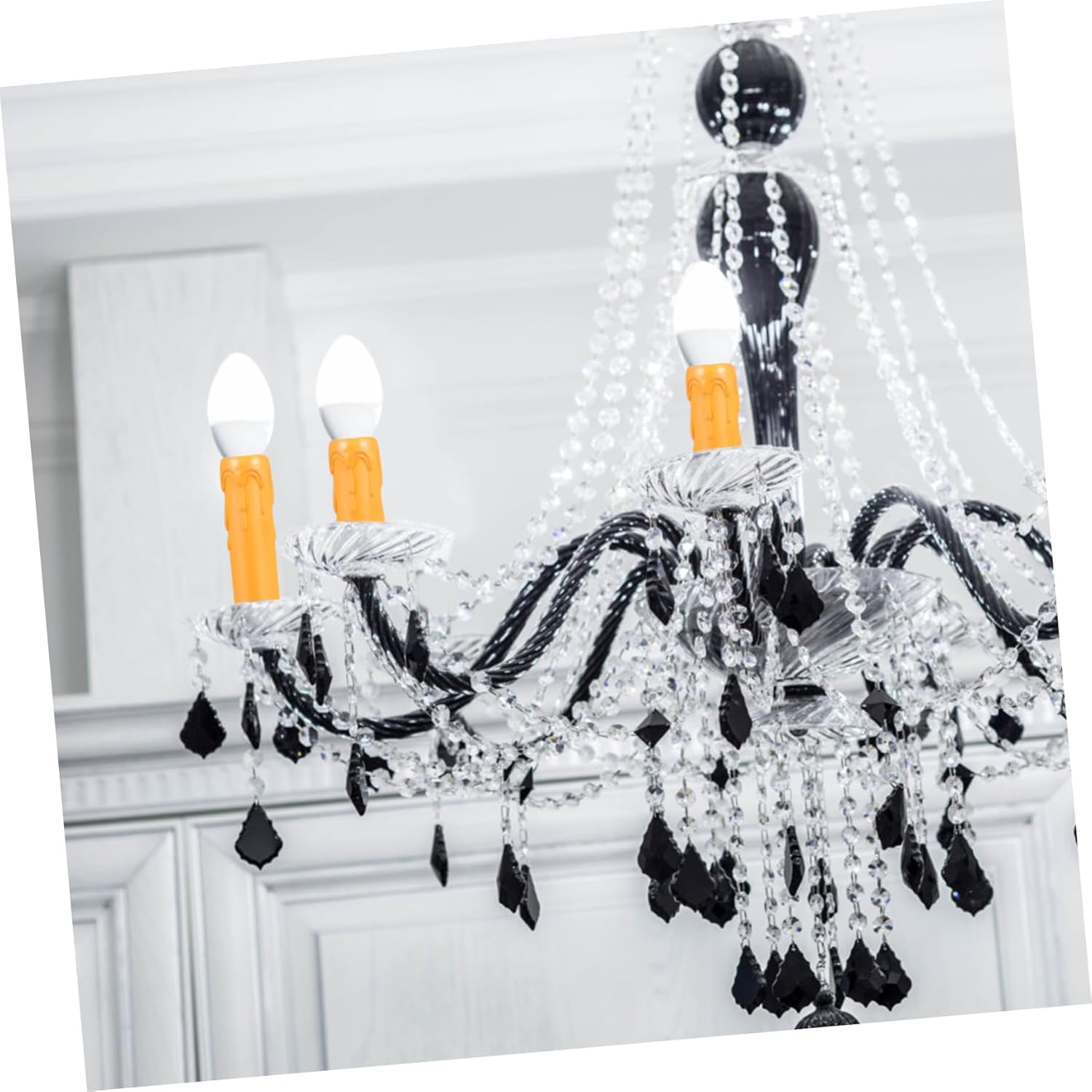 20pcs Lightweight Plastic Candle Sleeves with Drip Design for Home and Events