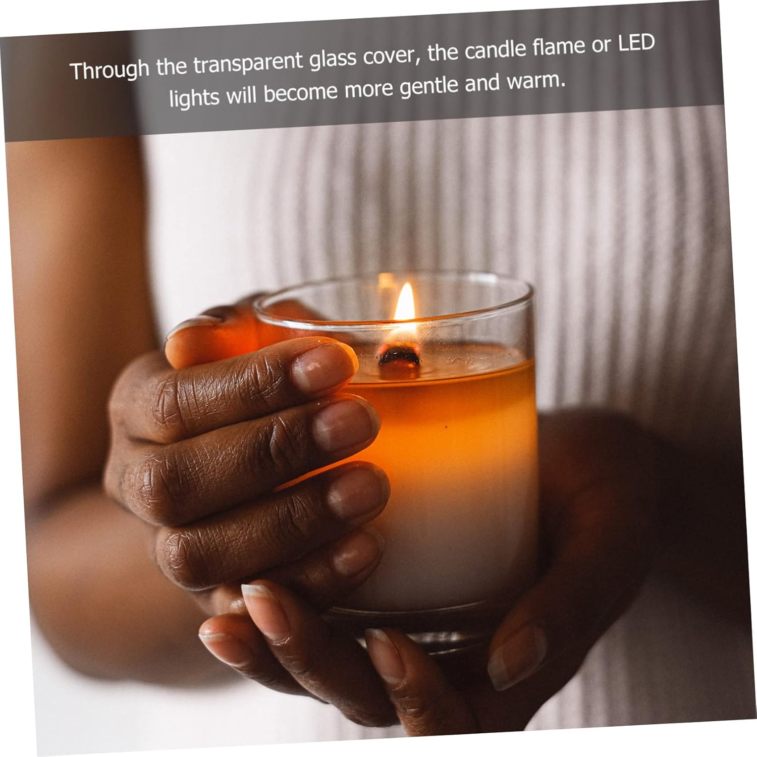 Clear Glass Candle Cover Windproof Dome for Votive Candles
