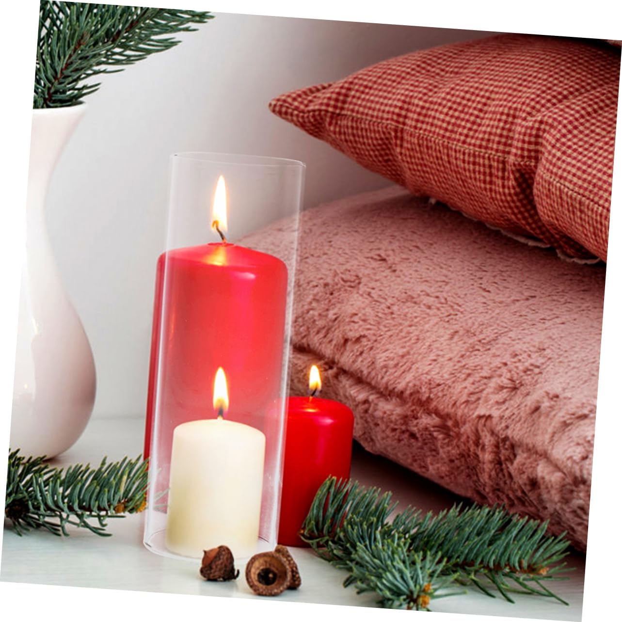 Zerodeko Glass Candle Lampshade Votive Holder Windproof Cover