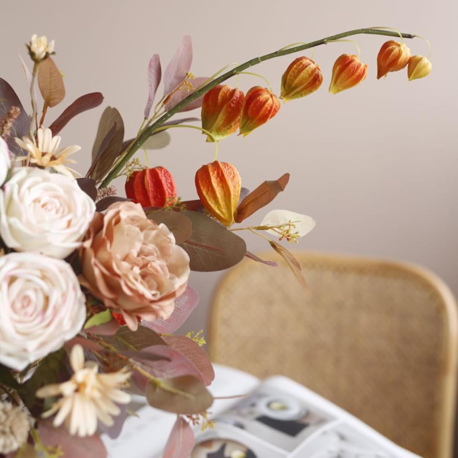 Artificial Flowers Autumn Rose Hydrangea Bouquet Handheld Decor