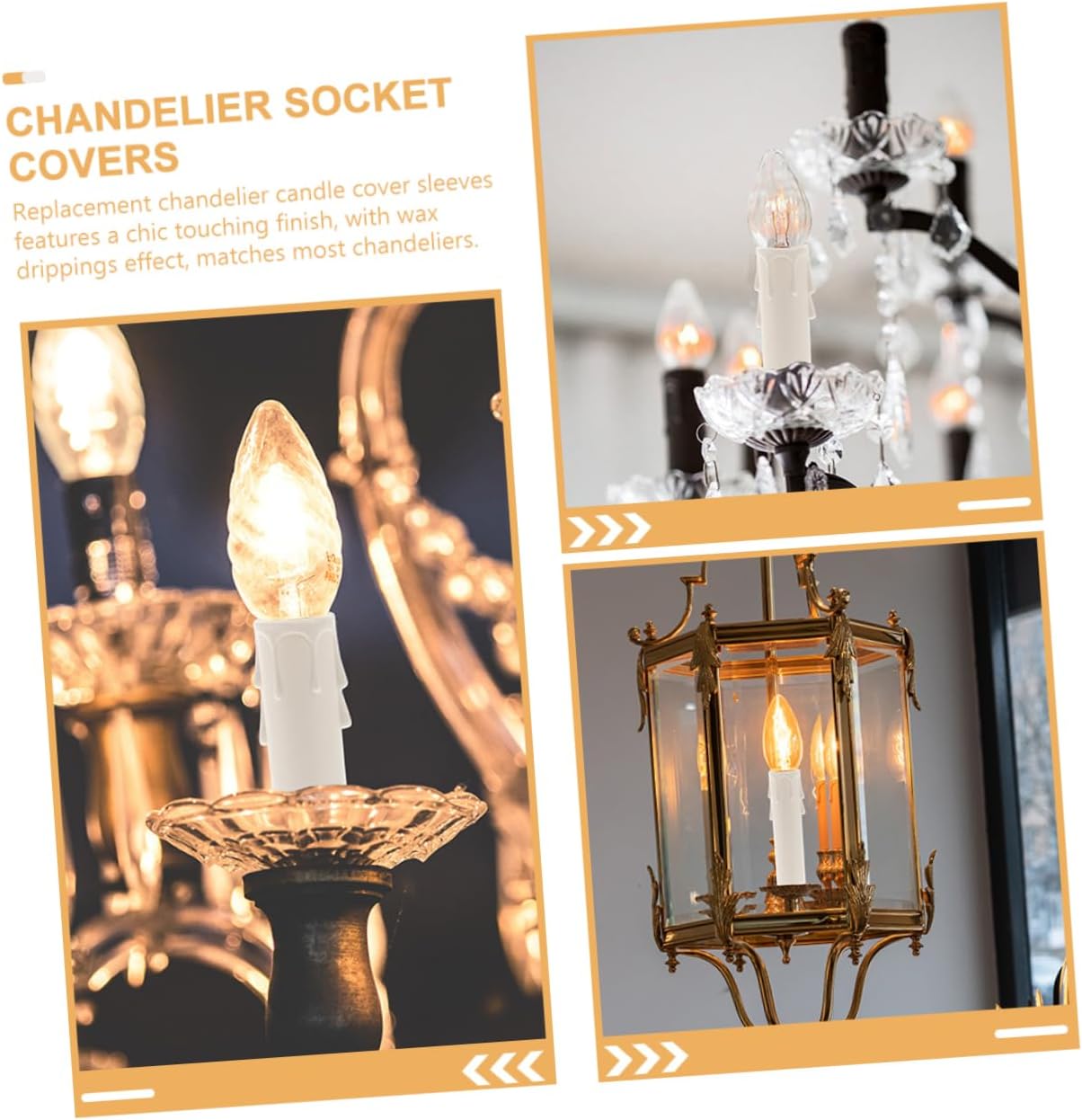 IMIKEYA Candle Covers for Chandeliers 20pcs