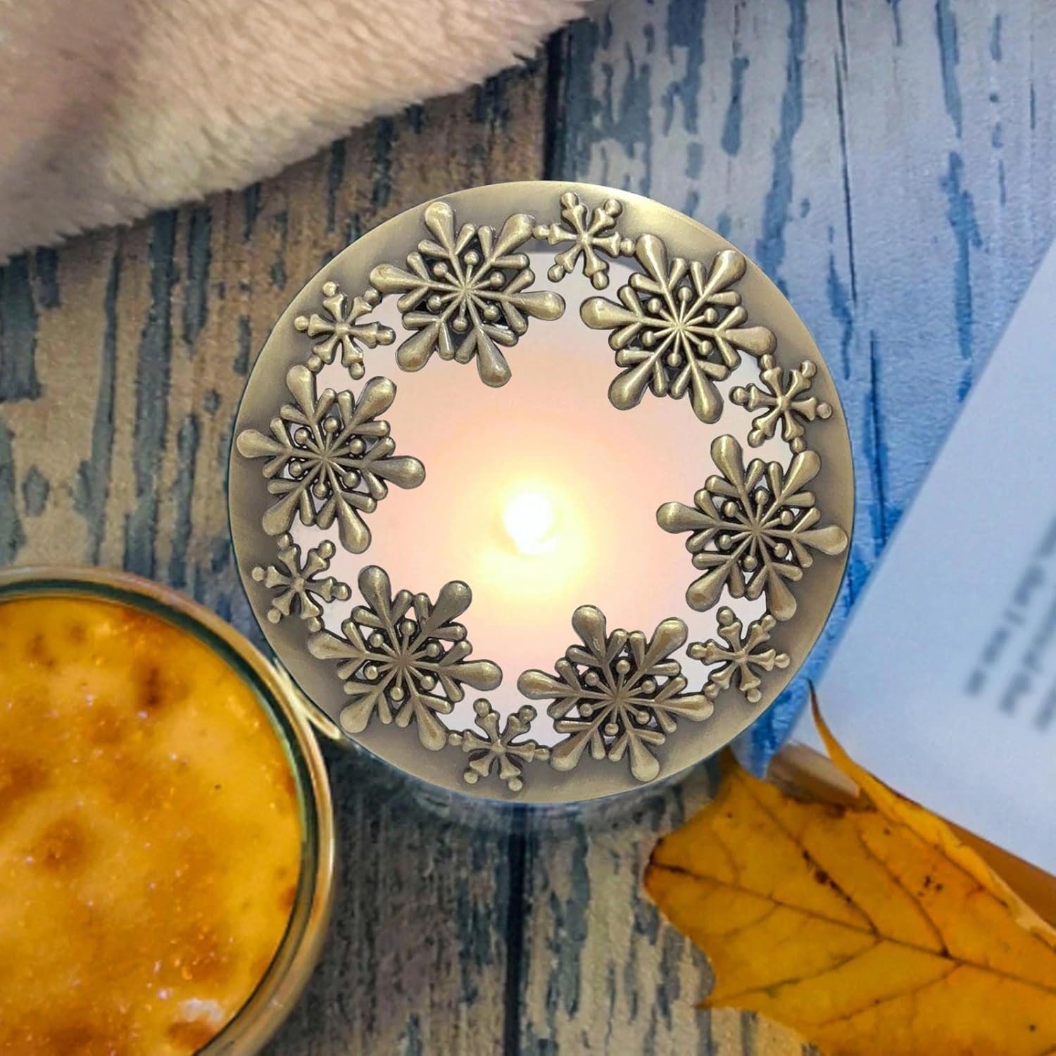 Antique Candle Covers with Bronze Metal Lids