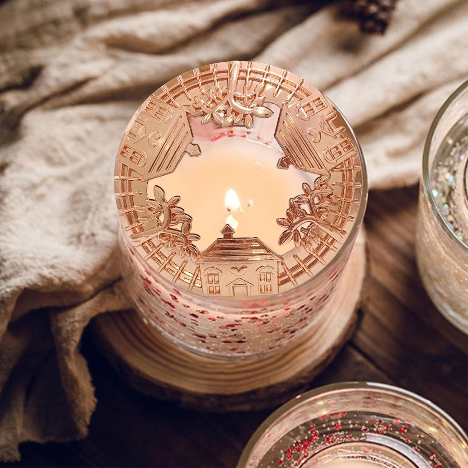 3X Candle Topper Lid for Jar Candles Decor Collection