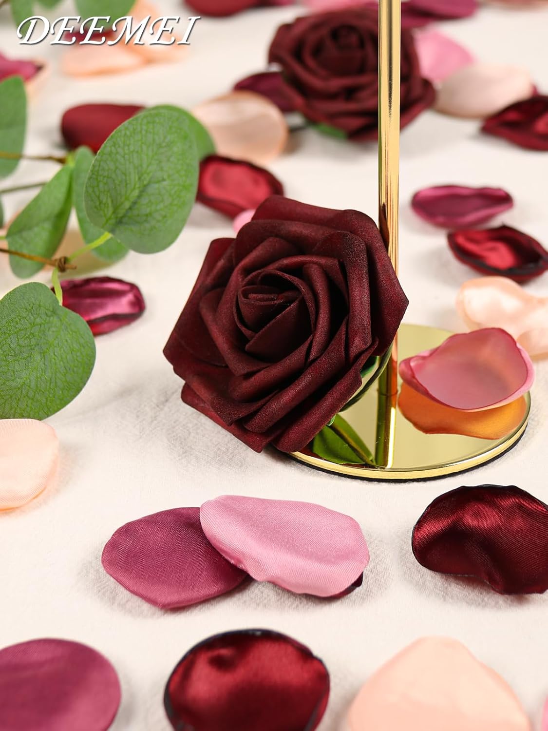 400pcs Silk Rose Petals Mix Burgundy Wedding Decor