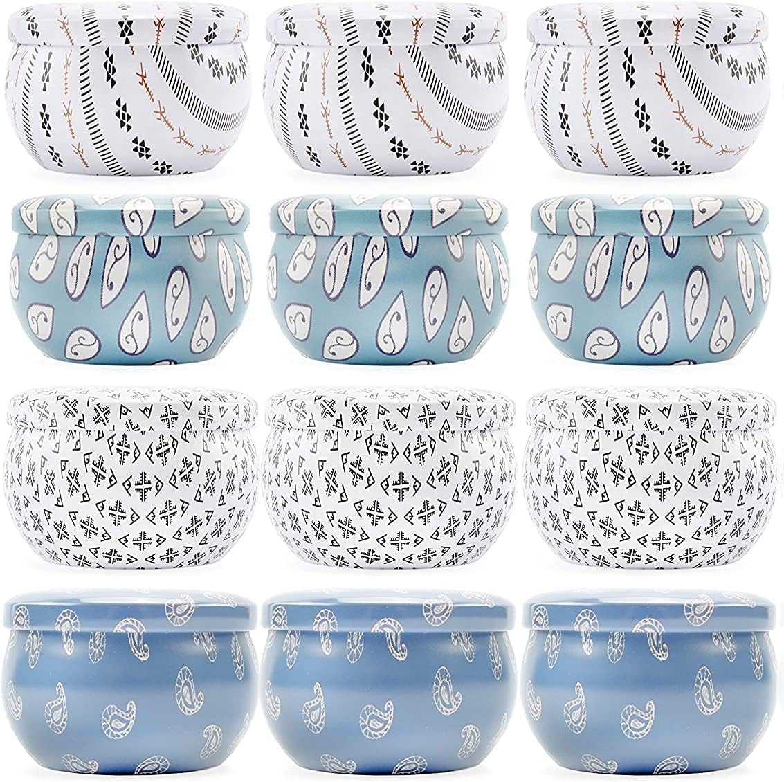 Darware Boho Metal Candle Tins 12 Pack 4 Designs