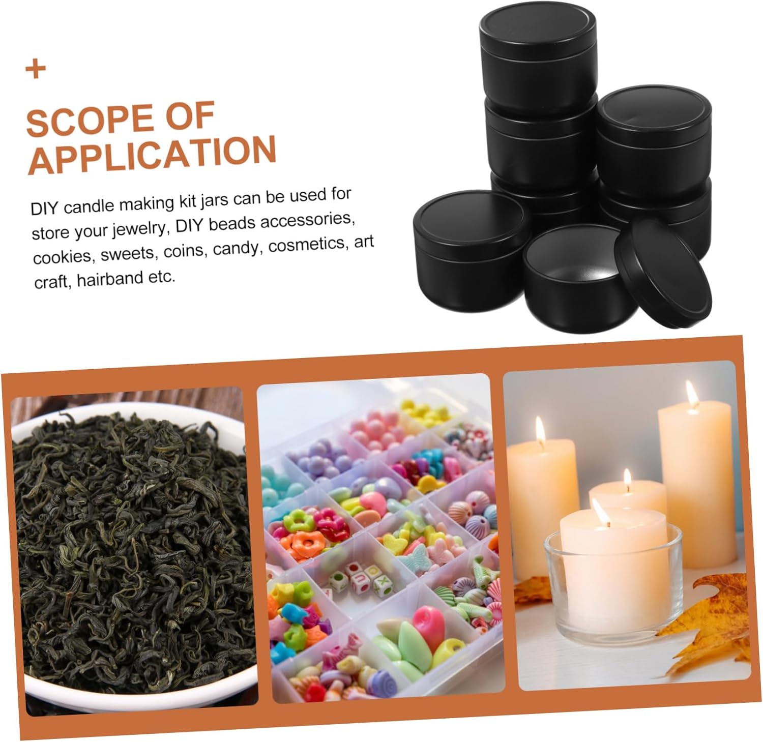 ERINGOGO 12pcs Tinplate Candle Jars for Storage and Crafting