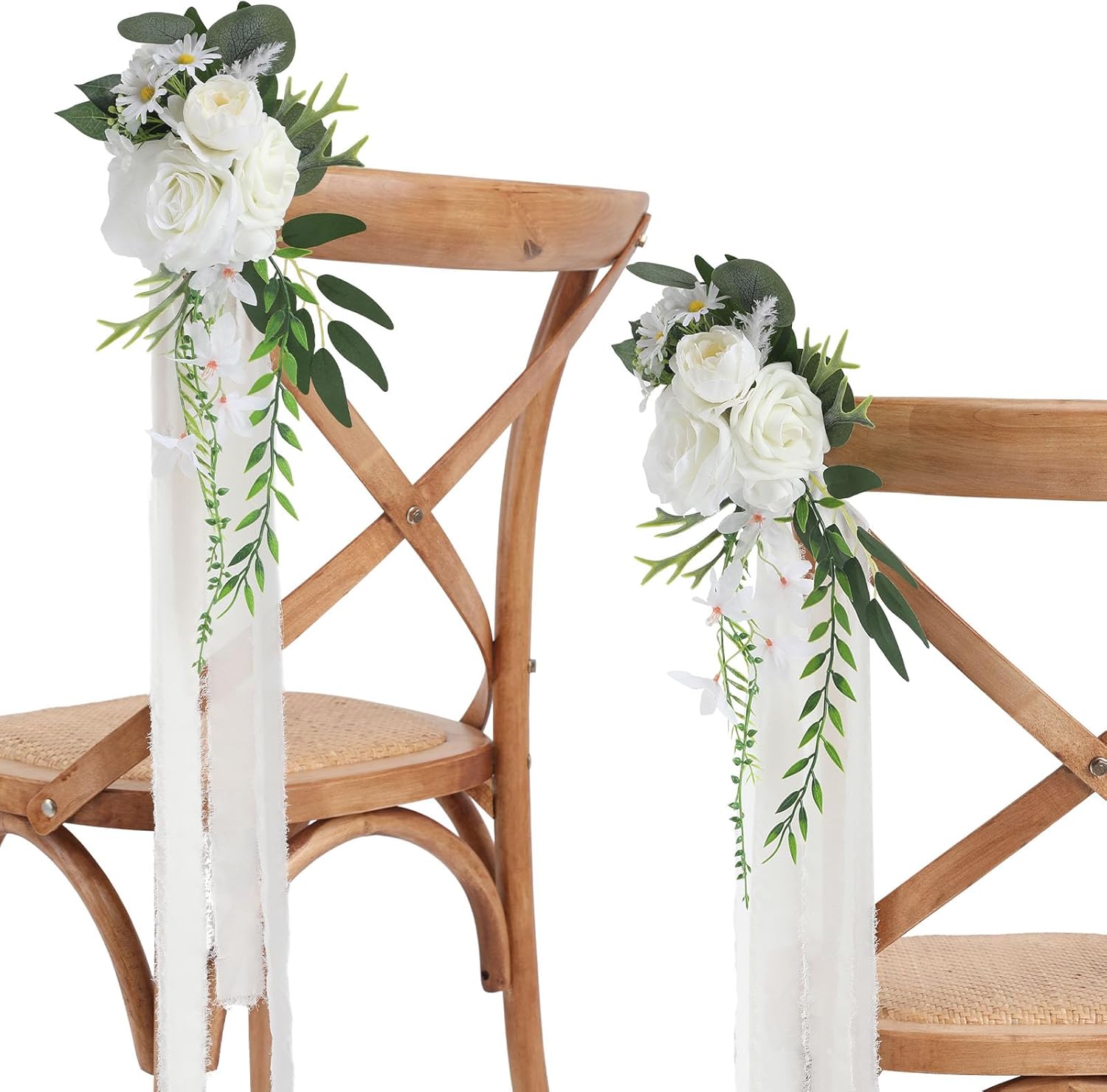 Senseya Wedding Aisle Decorations Set of 8 Chair Back Flowers
