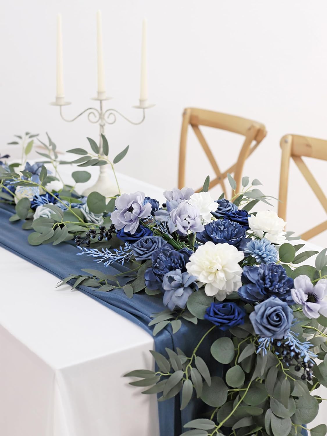 MISSPIN 9FT Eucalyptus Willow Garland with Artificial Flowers