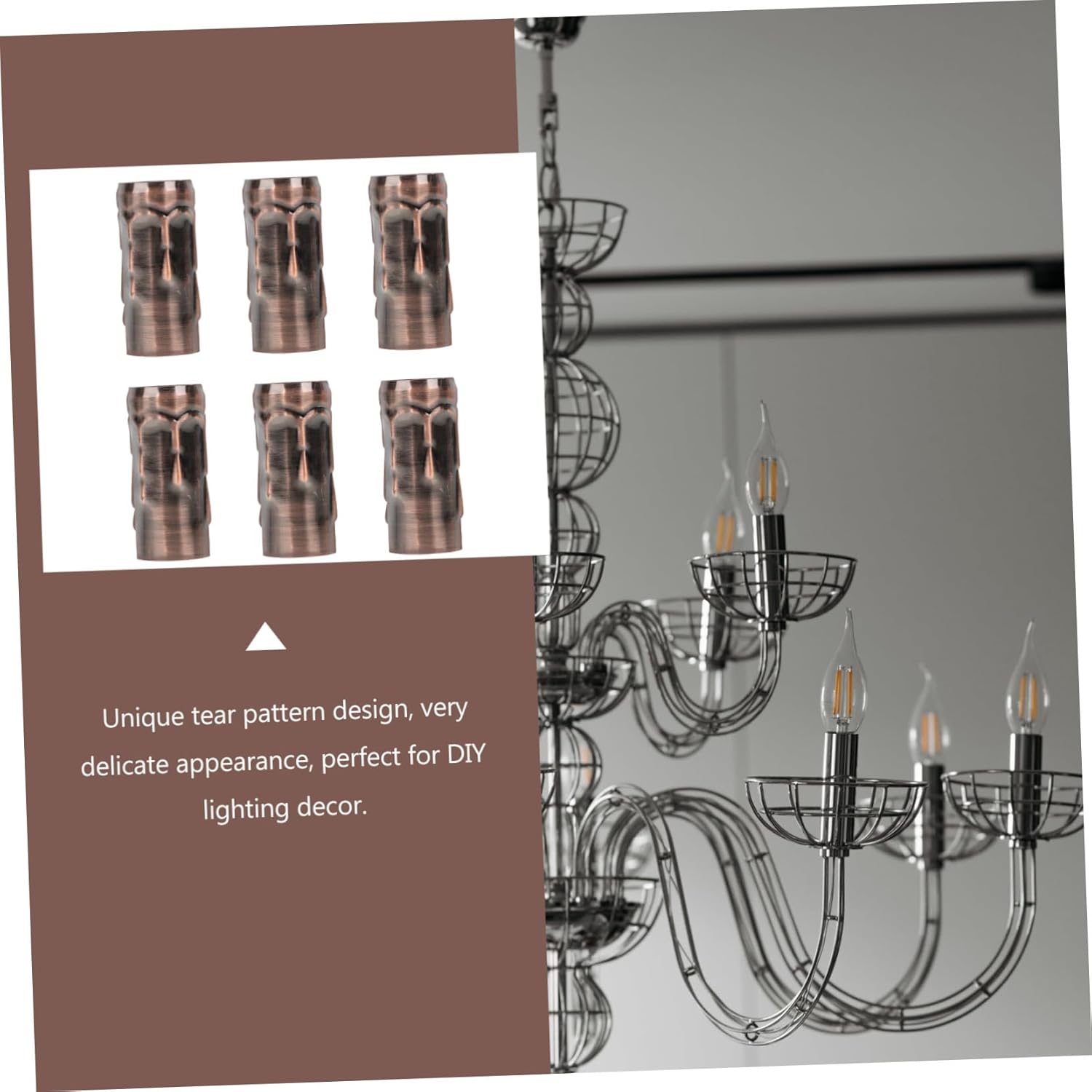 6Pcs Retro Chandelier Candle Sleeves for DIY Lighting