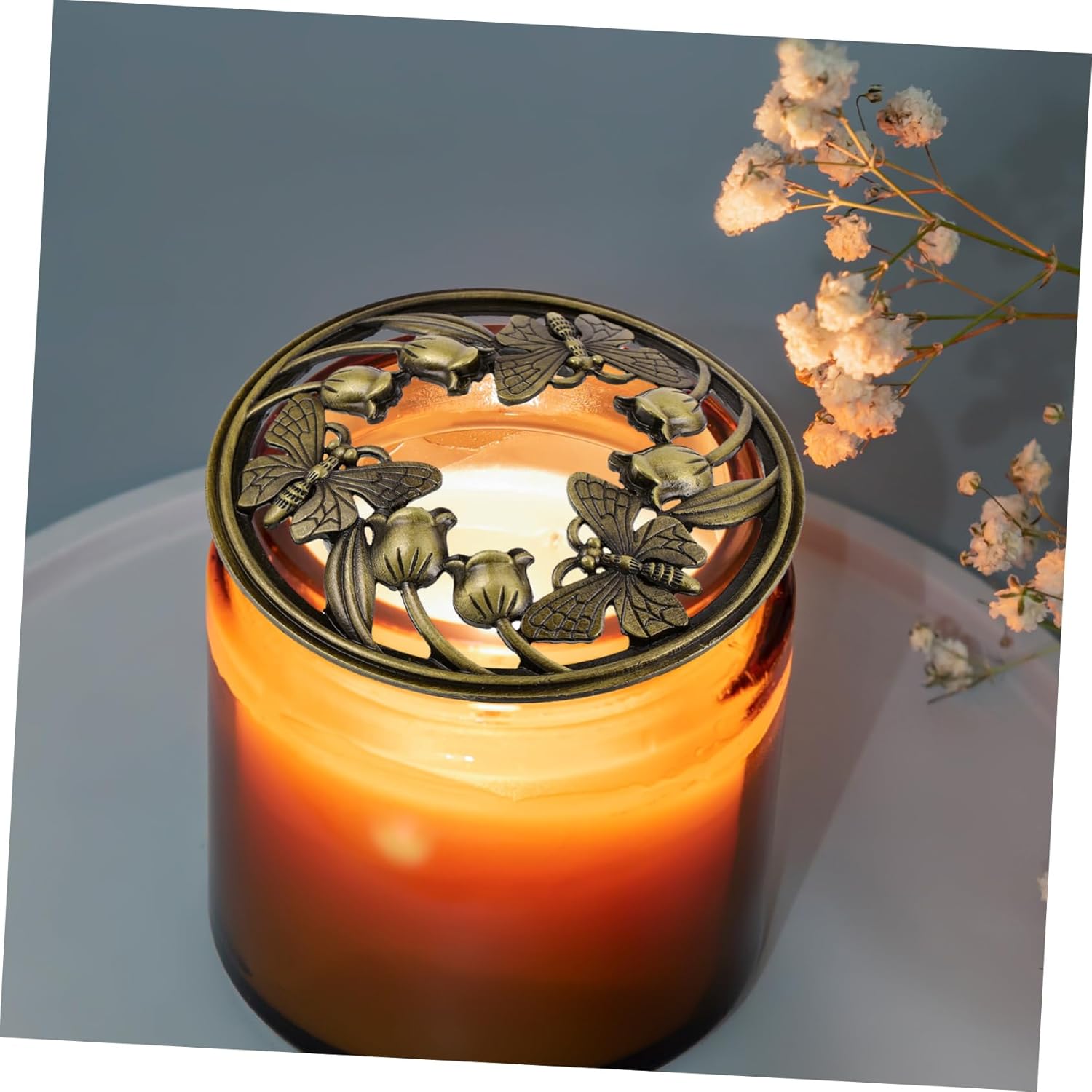 Ipetboom Candle Covers Sleeve Jar Candle Toppers Aromatherapy Shield