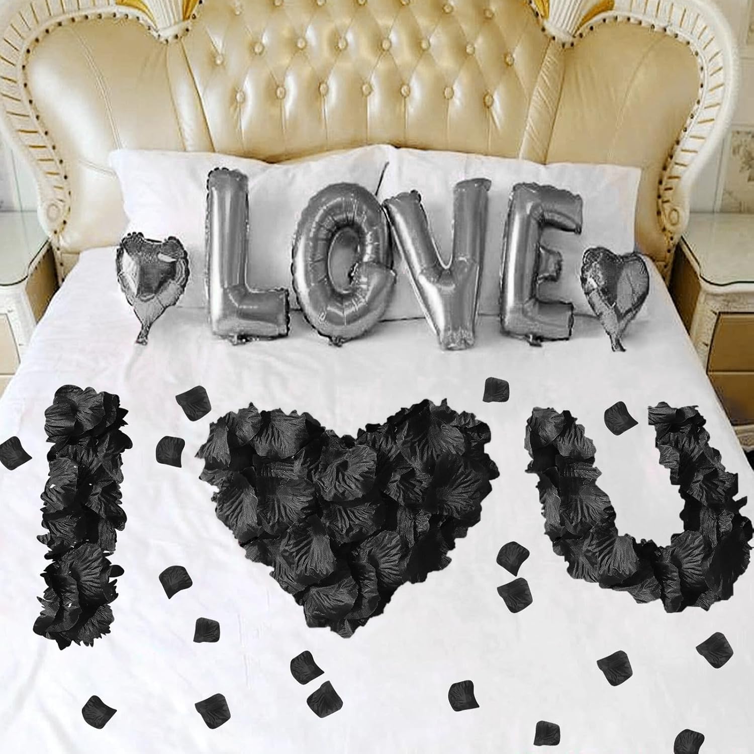 3000PCS Black Rose Petals Wedding Decoration Set