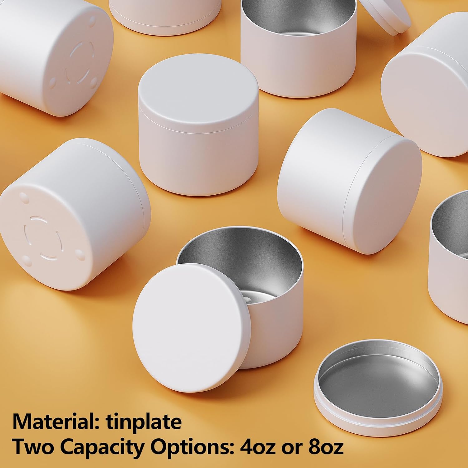 Domivirgo 24 Pcs Empty Candle Tins with Lid