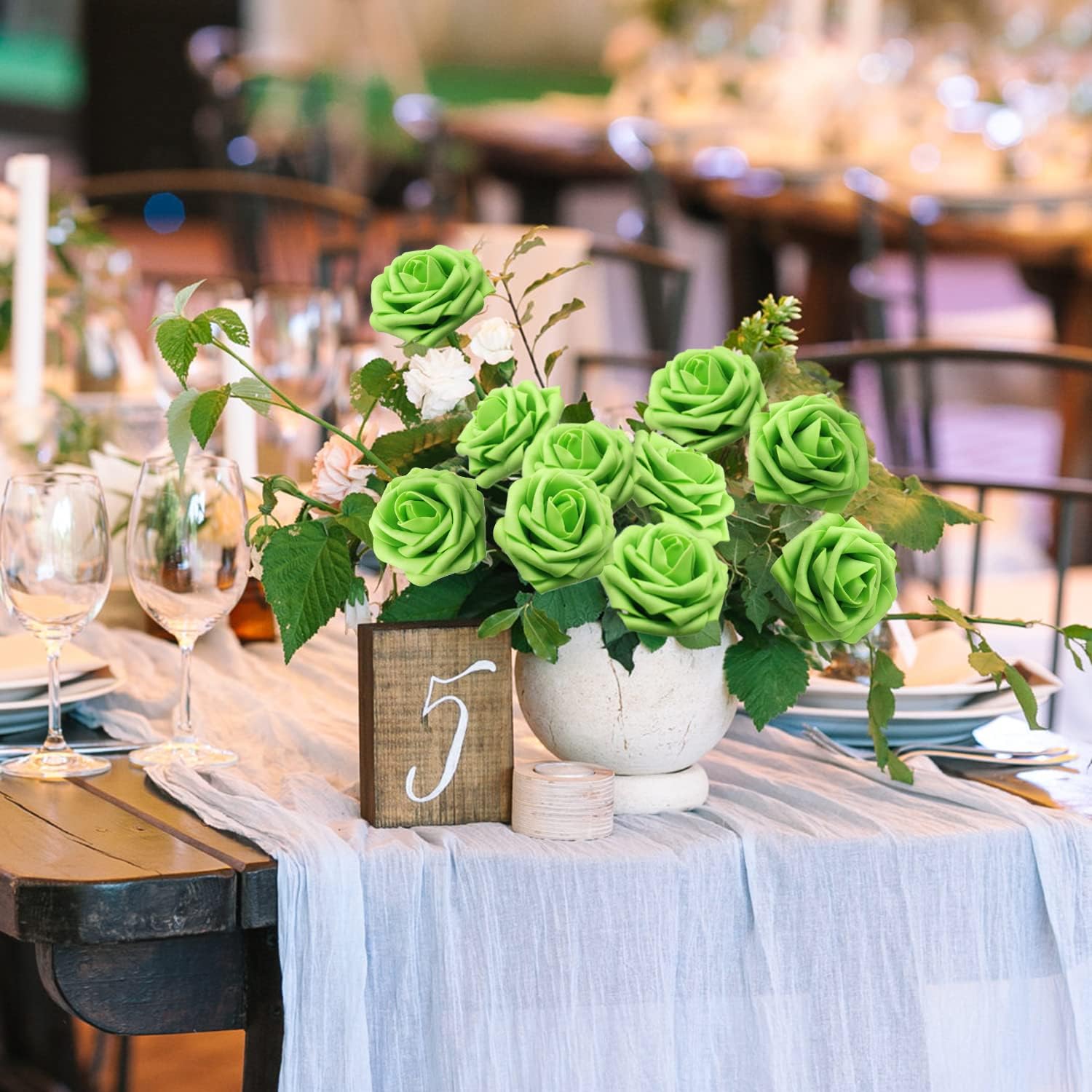JOYLEX Realistic Roses Artificial Flowers 25pcs Set