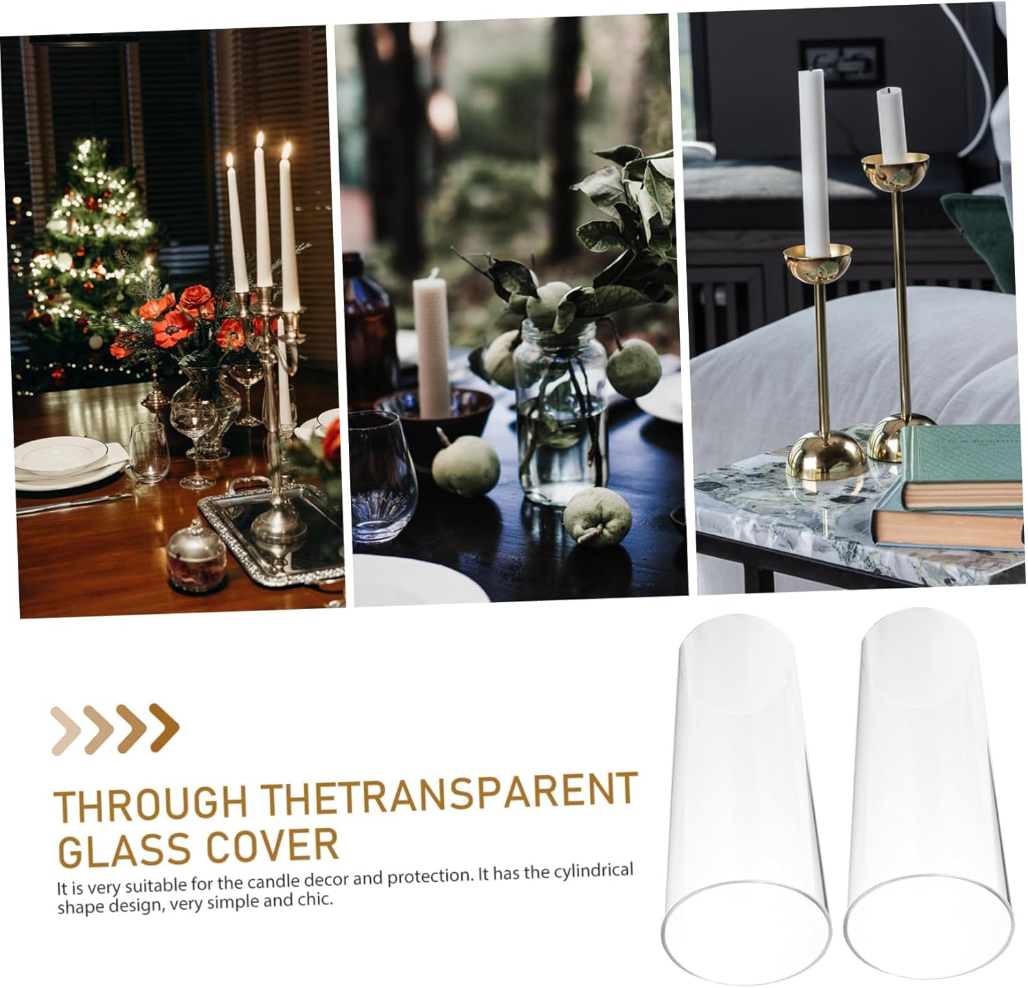 Zerodeko Windproof Candle Covers Glass Shades