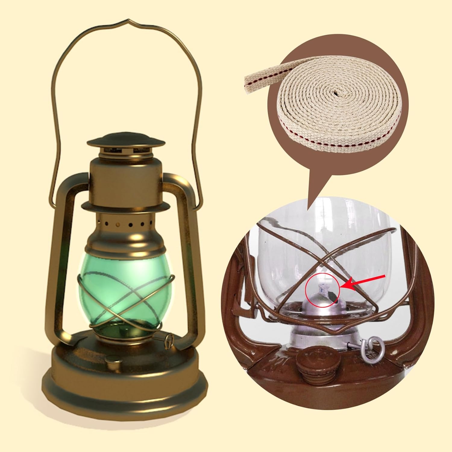 2 Roll Oil Lamp Wick 13 Feet 12 Inch Cotton Wick Replacement