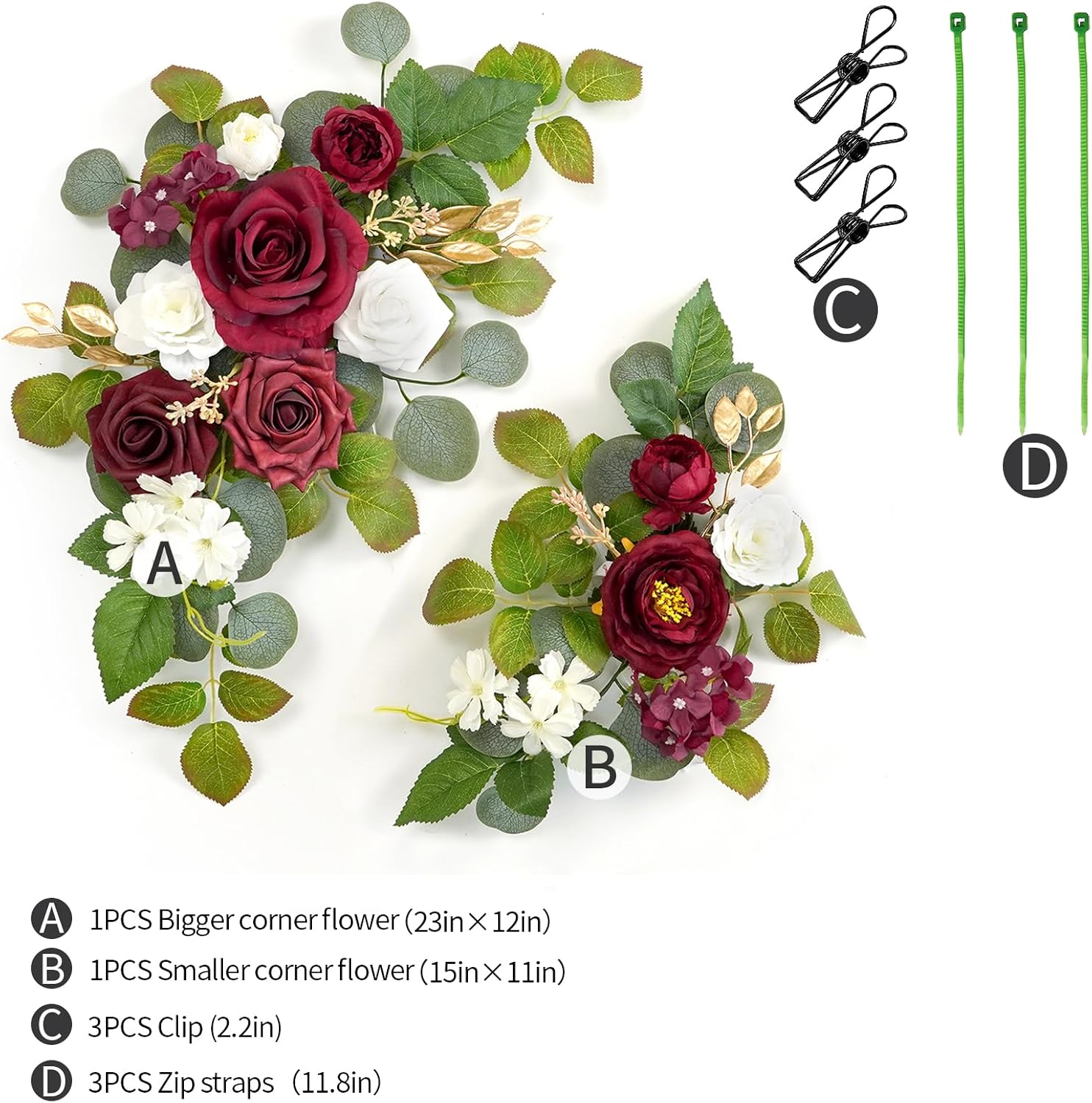 WEIERYUE Pack of 2 Artificial Flowers Decorations