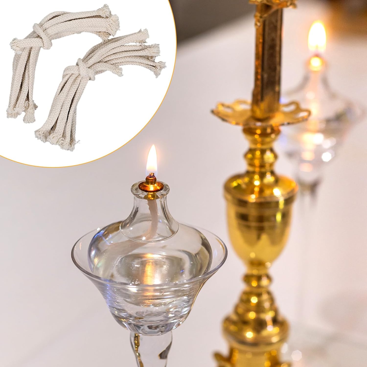 20 PCS Cotton Oil Lamp Wicks Replacement for Candles and Burners