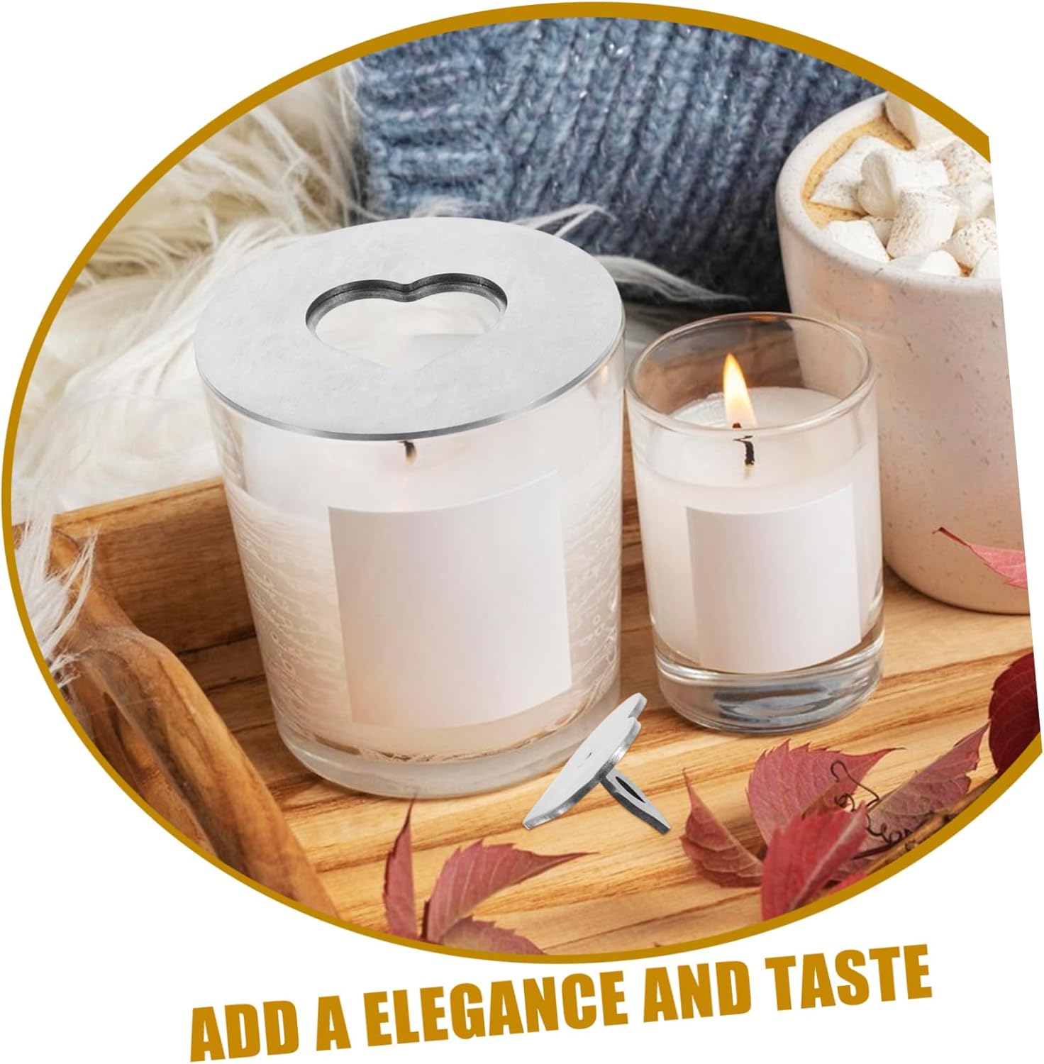 Stainless Steel Candle Jar Lid Shade Sleeve for Indoor Candles