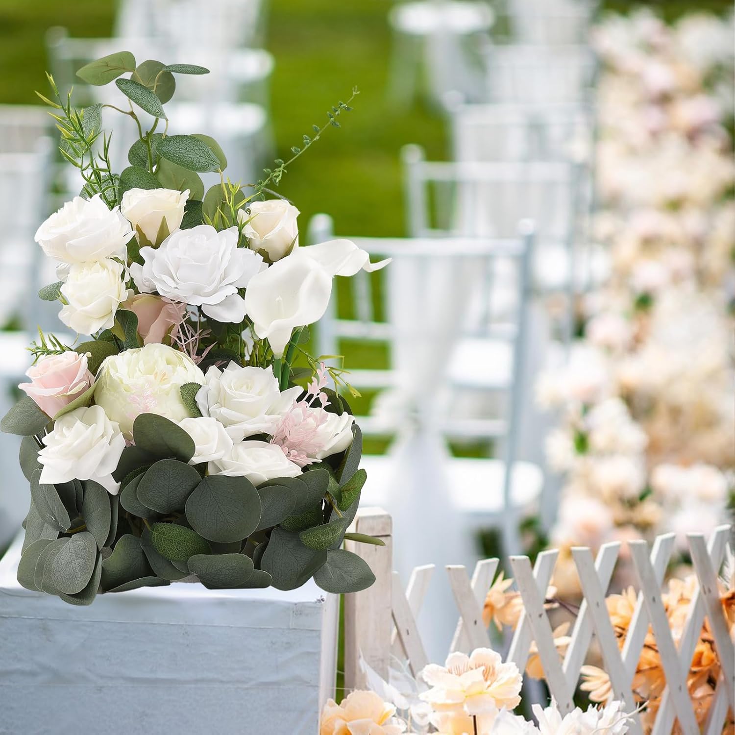 Algado 15in Freestanding Artificial Flowers for Wedding Aisle and Ceremony Reception