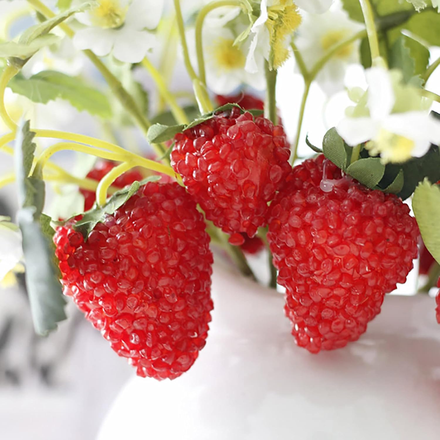 10 Branches Artificial Strawberries Decorative Plants