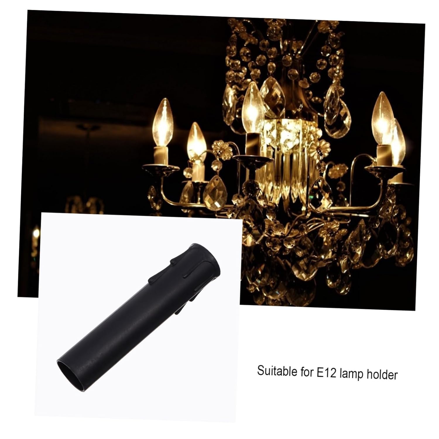 20pcs Teardrop Candle Sleeves for E12 Chandelier Base Socket Covers