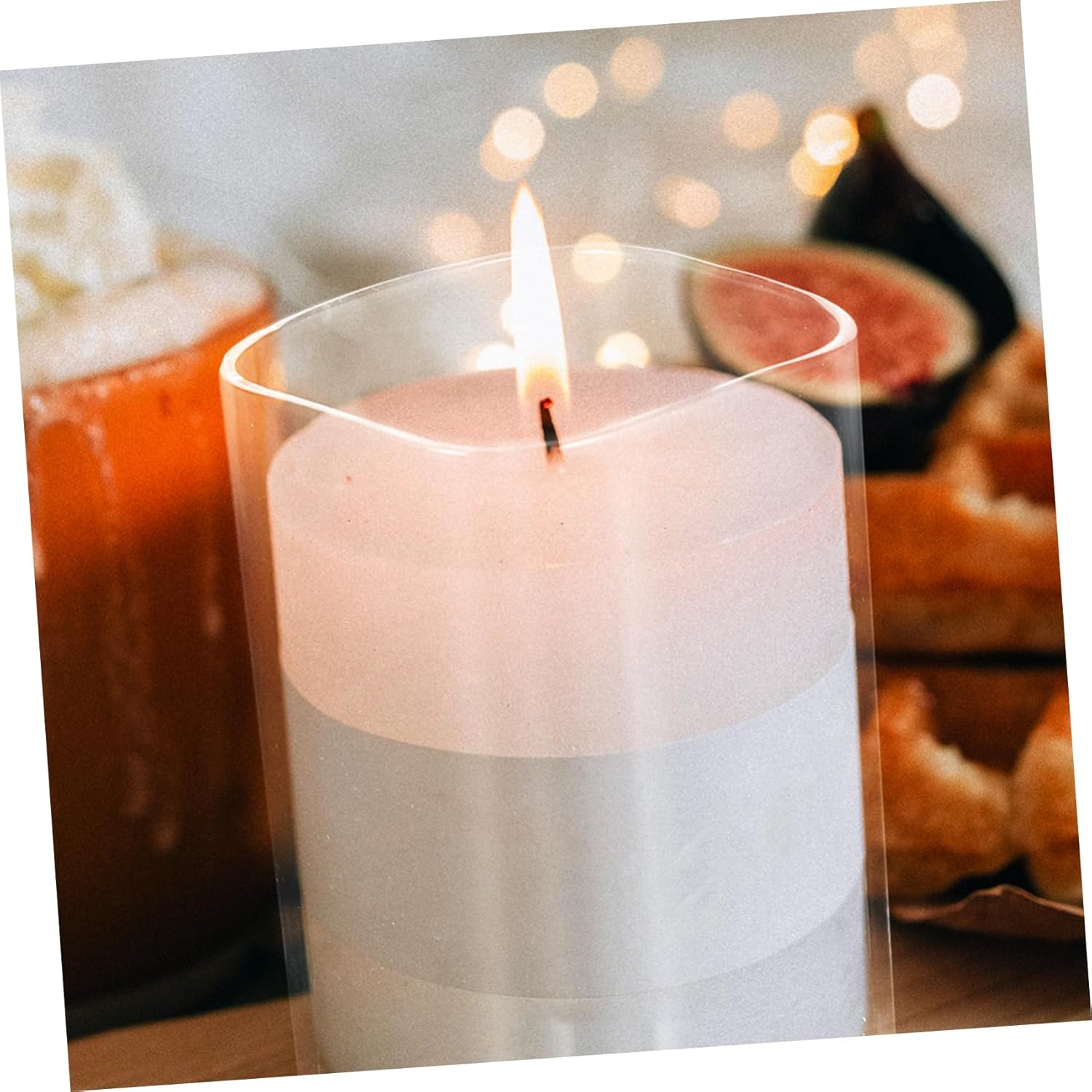 Cylindrical Glass Candle Shade Windproof Cover for Home Decor