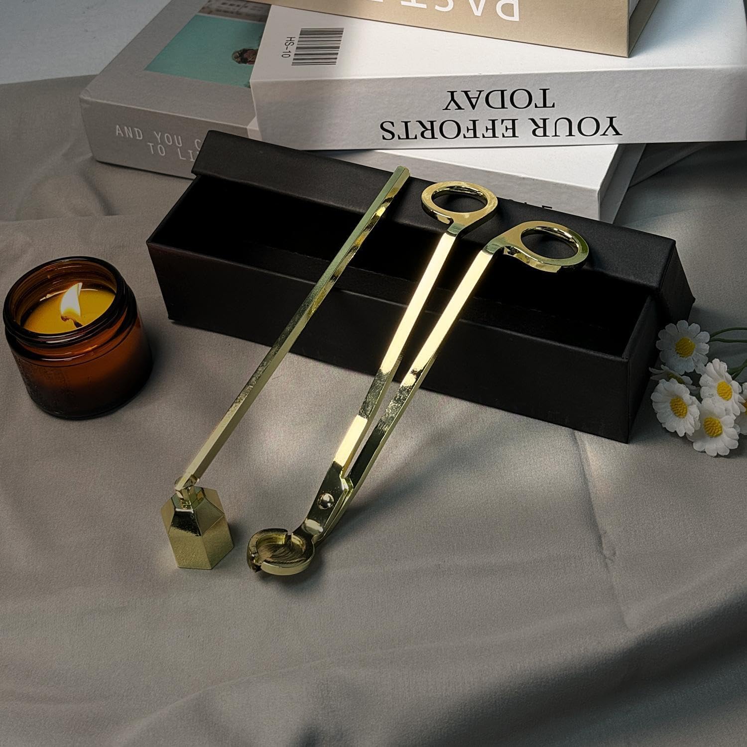 Santiyis Gold Candle Care Kit With Wick Trimmer And Snuffer
